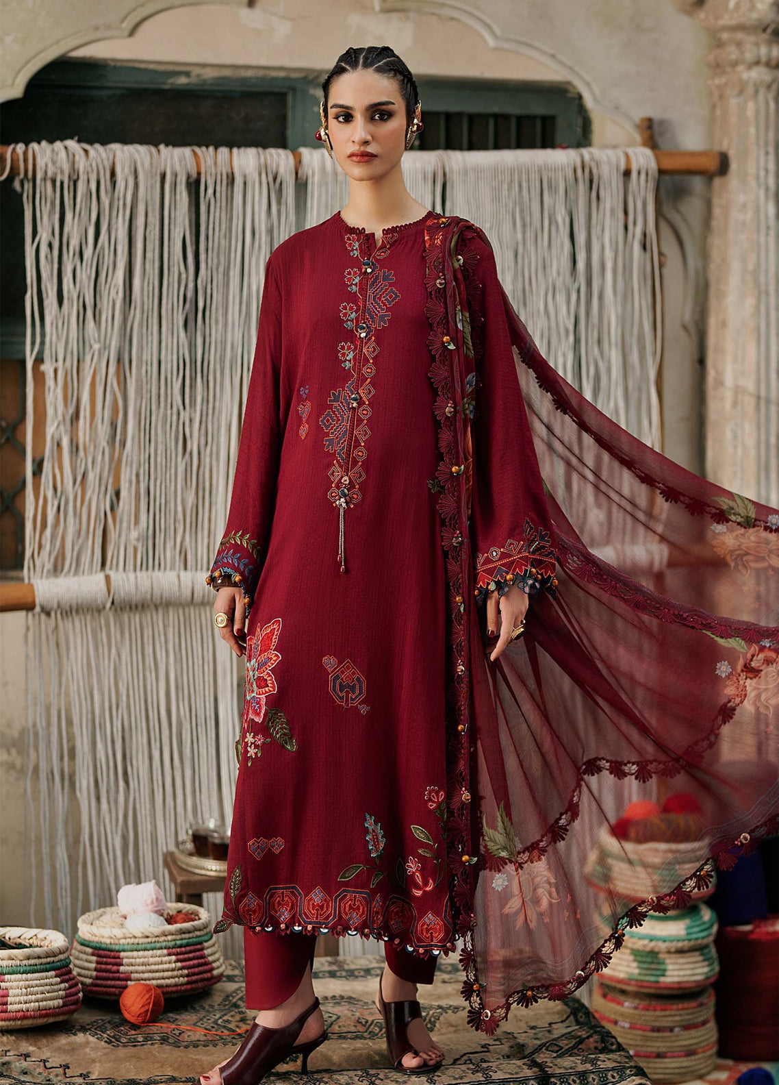 M.Prints Sounds By Maria B Embroidered Linen 3 Piece Unstitched Suit MB26MPS D-MPT-3110-A