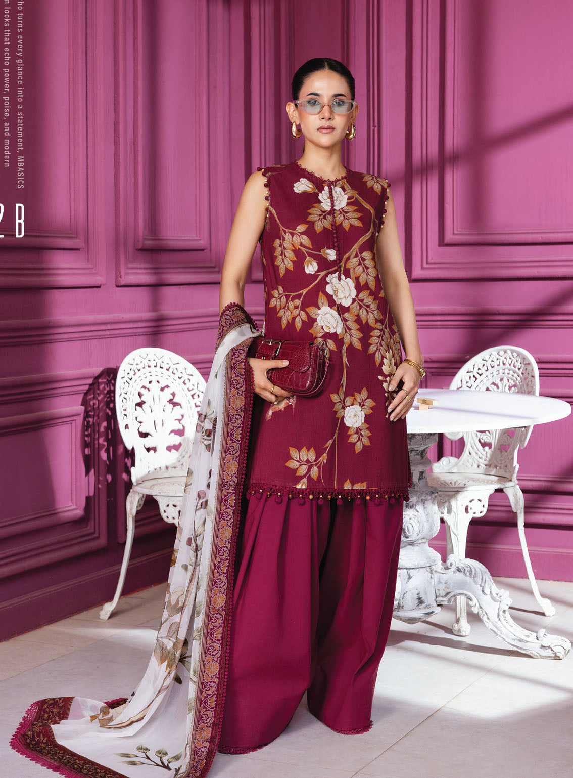 M Basic By Maria B Printed Linen Suits Unstitched 3 Piece - MB25WU MB-CUS25-1102B