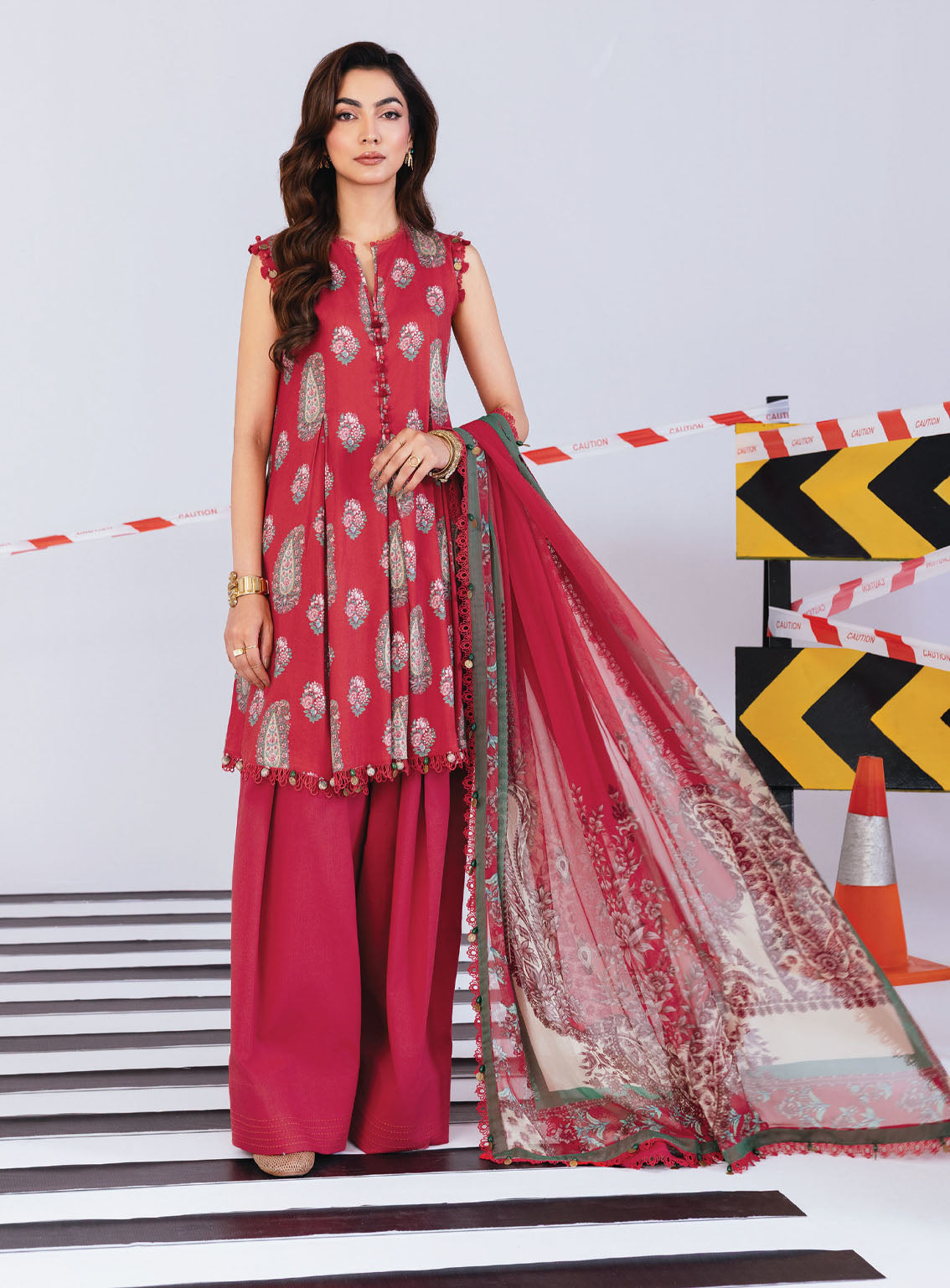 M Basic By Maria B Printed Linen Suits Unstitched 3 Piece - MB25WU MB-CUS25-1110A