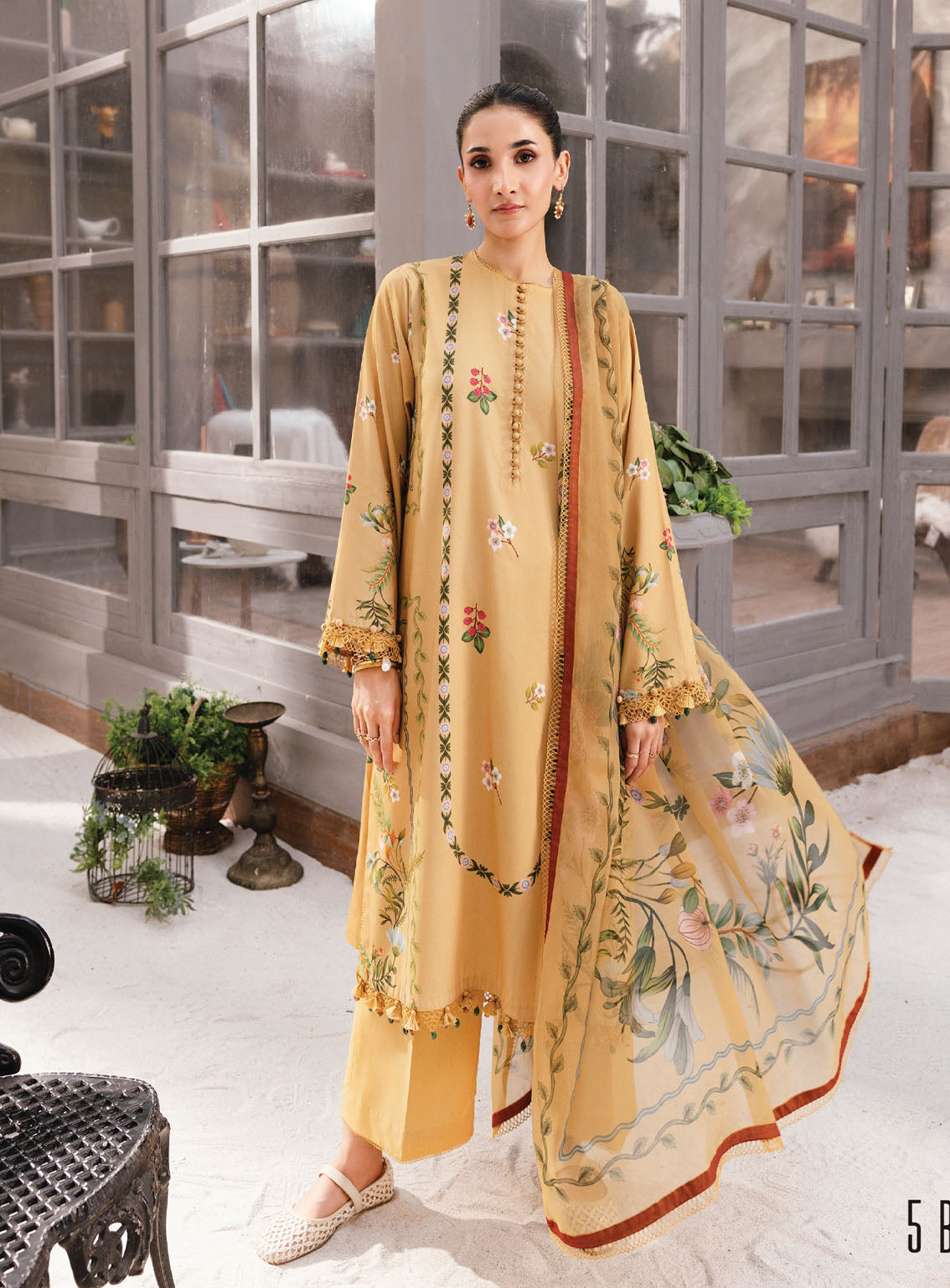 M Basic By Maria B Printed Marina Twill Suits Unstitched 3 Piece - MB25WU MB-CUS25-1105B