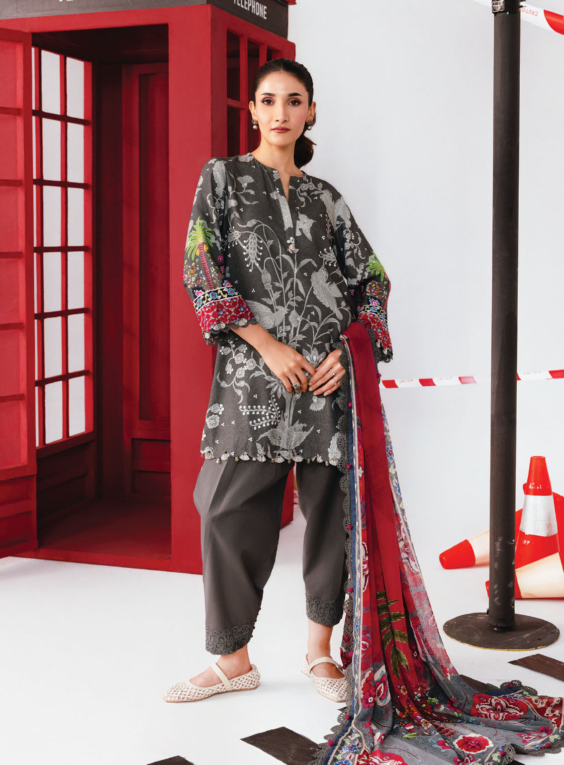 M Basic By Maria B Printed Marina Twill Suits Unstitched 3 Piece - MB25WU MB-CUS25-1106A