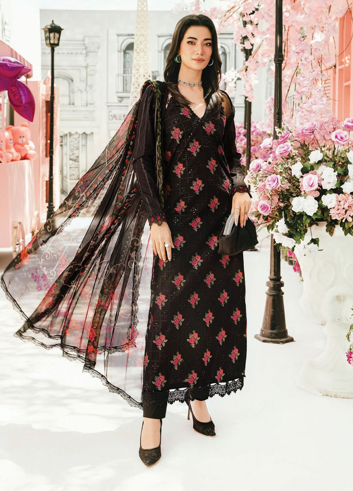 M Prints by Maria B Embroidered Lawn Suits Unstitched 3 Piece - MB25MP MPT-2601B