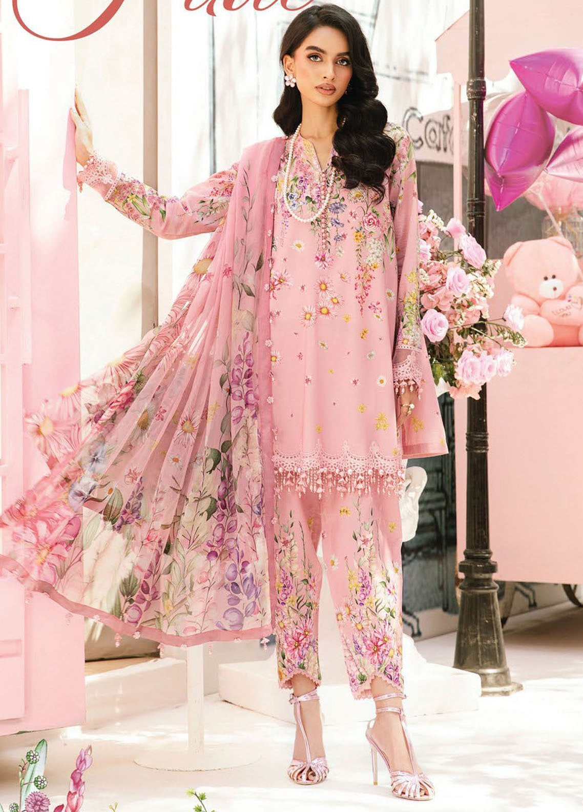 M Prints by Maria B Embroidered Lawn Suits Unstitched 3 Piece - MB25MP MPT-2603B