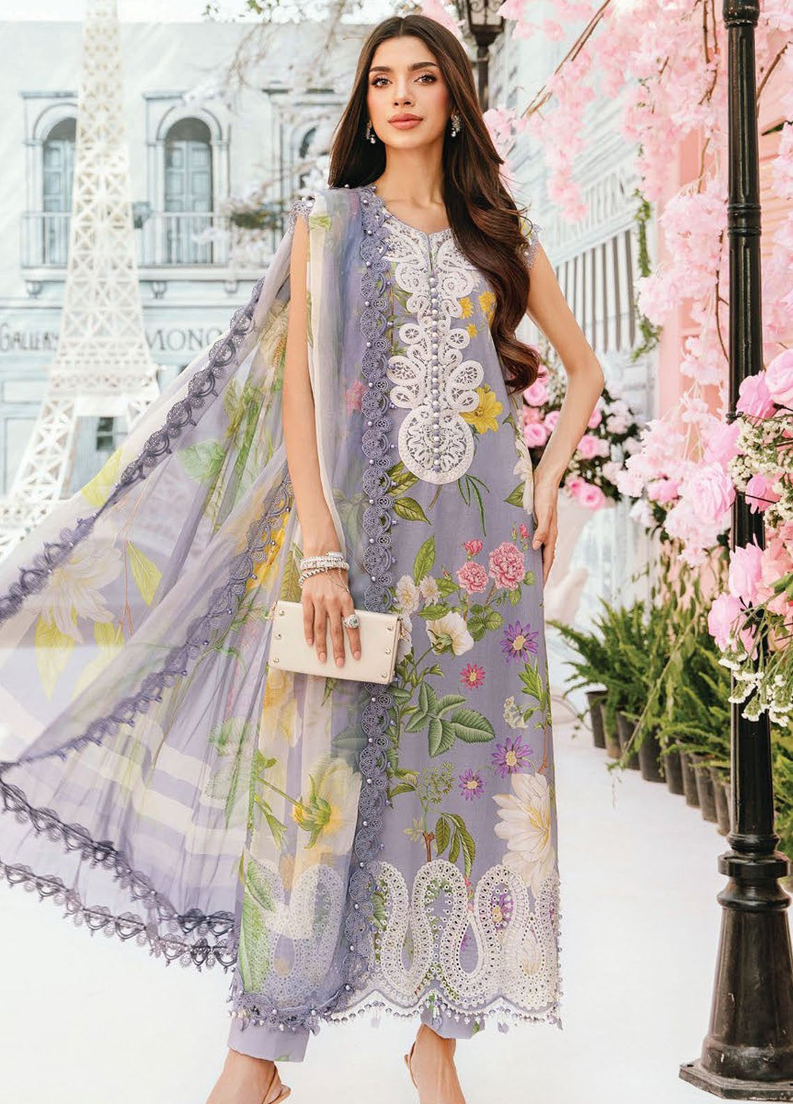 M Prints by Maria B Embroidered Lawn Suits Unstitched 3 Piece - MB25MP MPT-2604A
