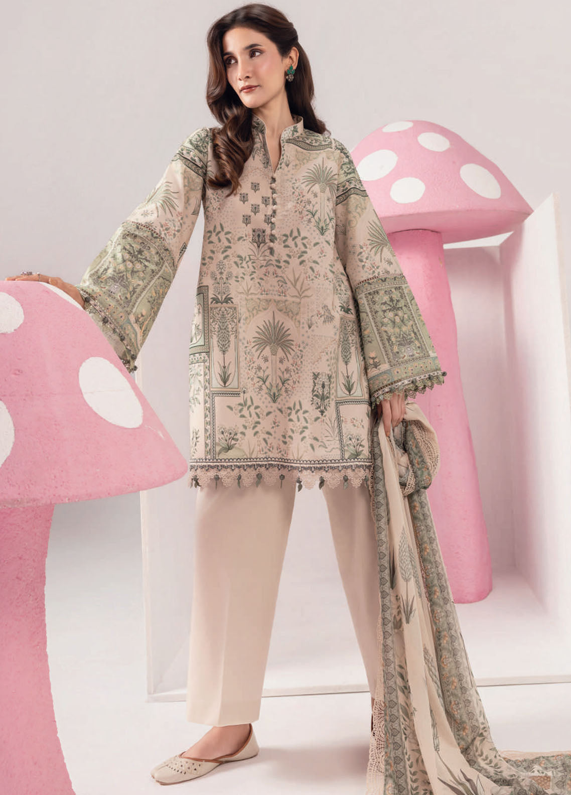 M Basic Spring Summer By Maria B Embroidered Lawn 3 Piece Unstitched Suit MB26MBSS D-11A