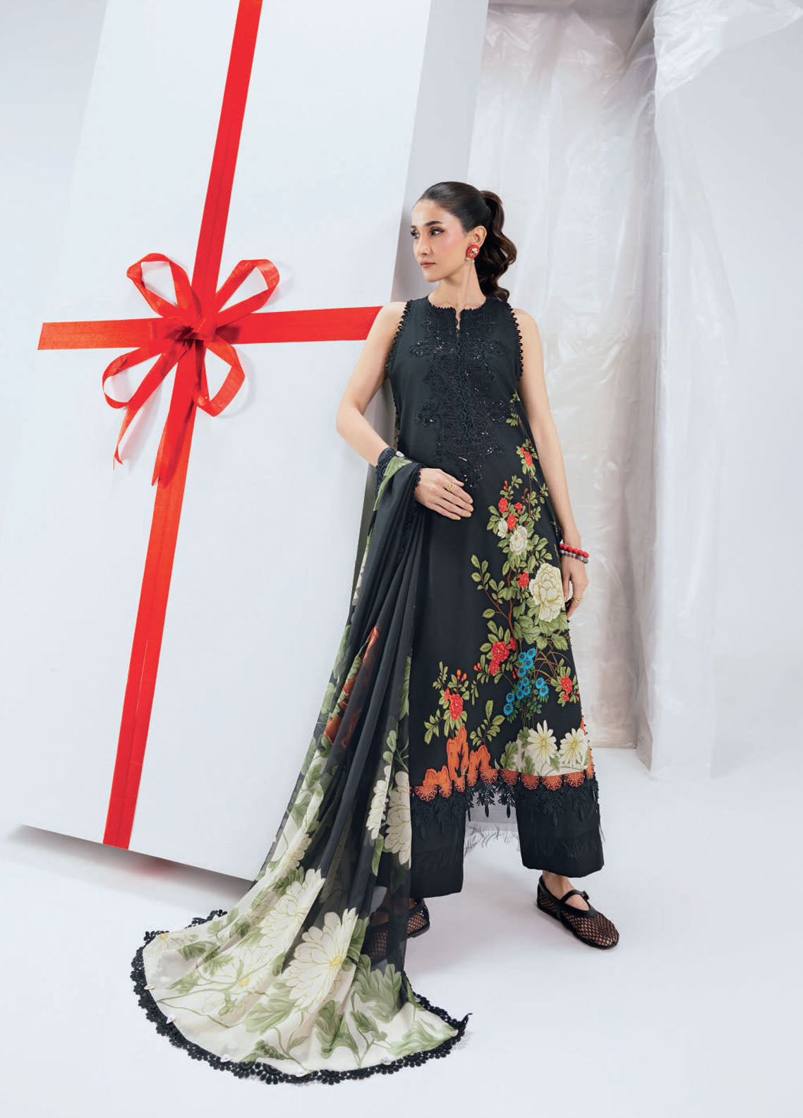 M Basic Spring Summer By Maria B Embroidered Lawn 3 Piece Unstitched Suit MB26MBSS D-12B