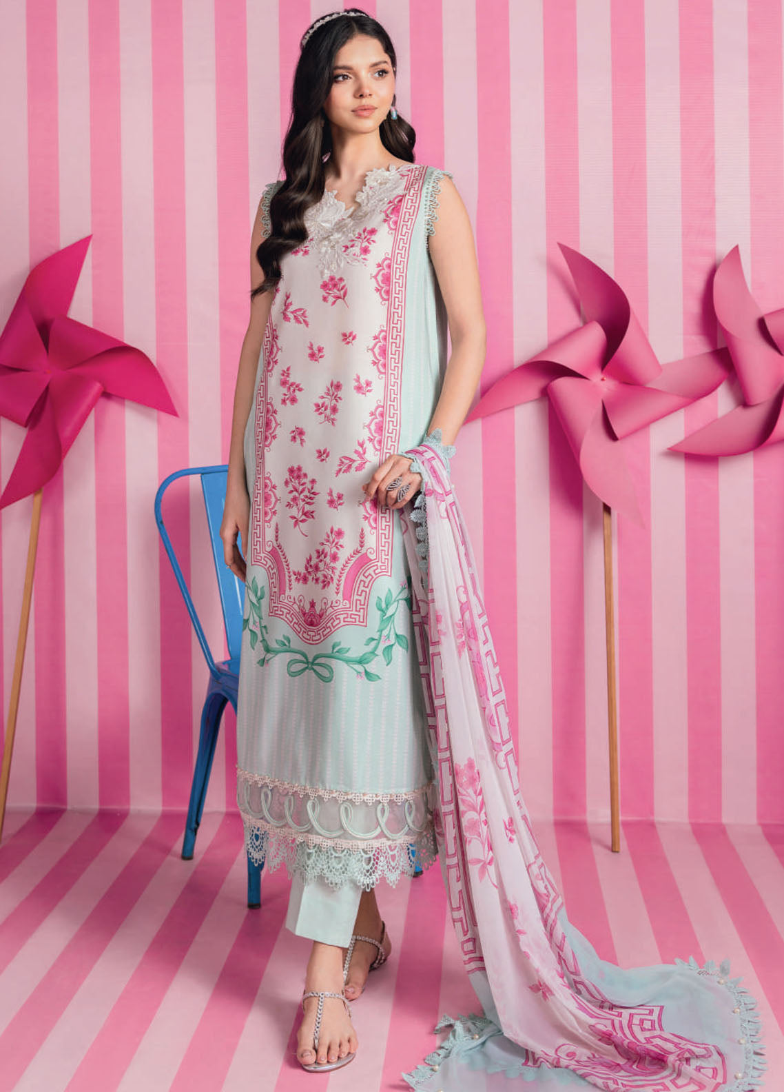 M Basic Spring Summer By Maria B Embroidered Lawn 3 Piece Unstitched Suit MB26MBSS D-9A