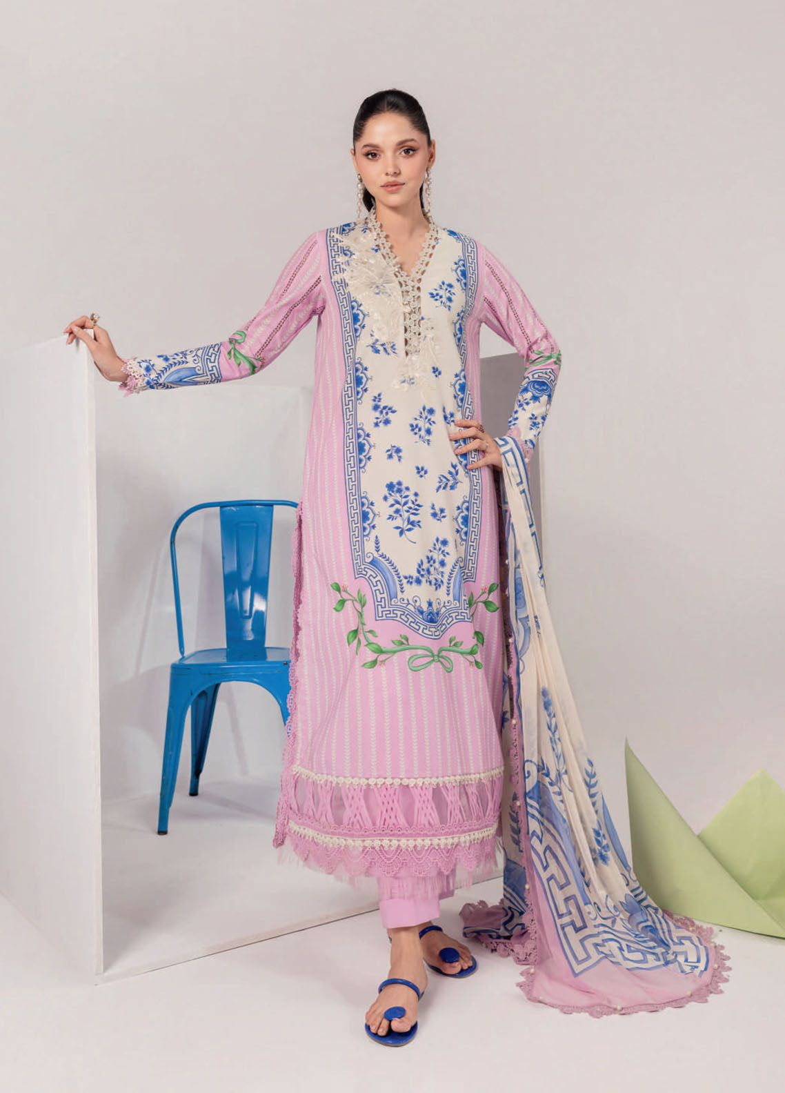 M Basic Spring Summer By Maria B Embroidered Lawn 3 Piece Unstitched Suit MB26MBSS D-9B