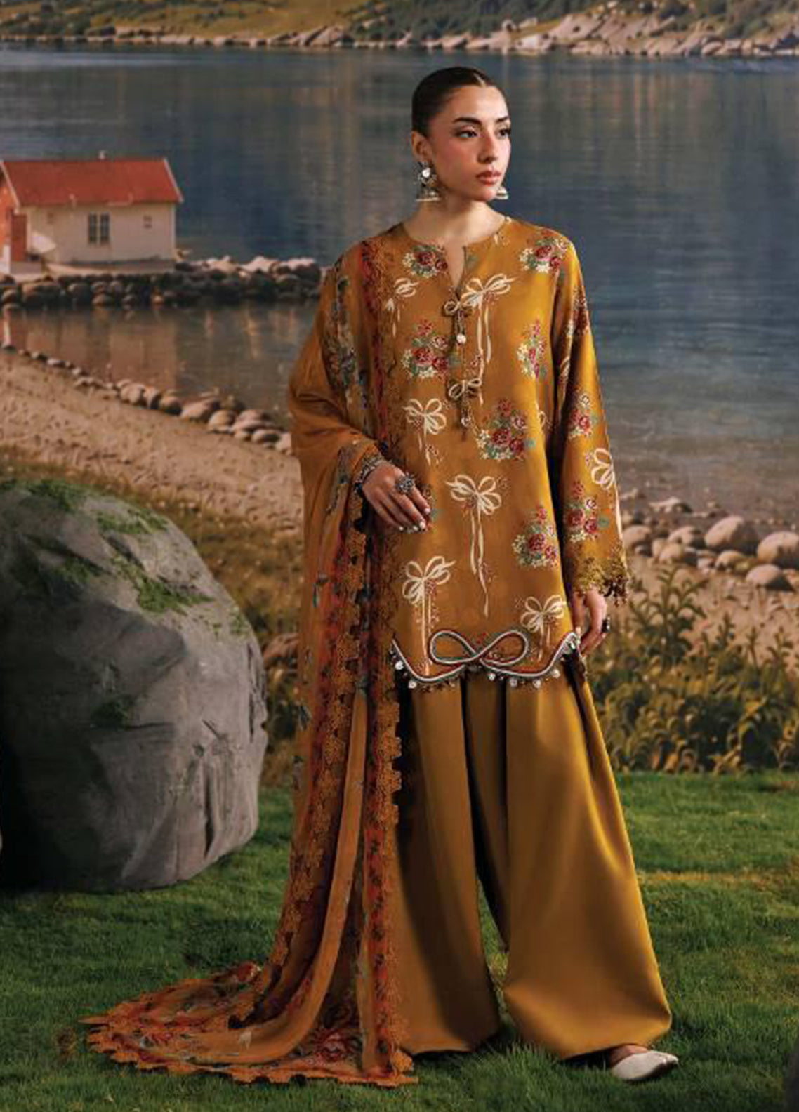 M Basics Agla Station By Maria B Embroidered Linen 3 Piece Unstitched Suit MB26AGW D-08A