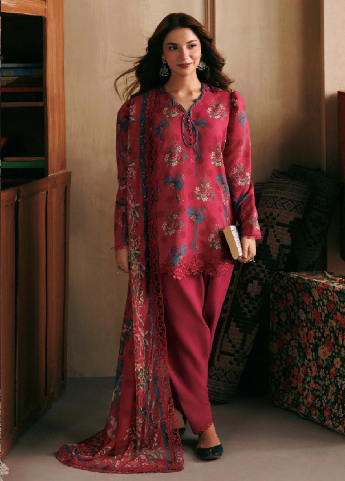M Basics Agla Station By Maria B Embroidered Linen 3 Piece Unstitched Suit MB26AGW D-08B