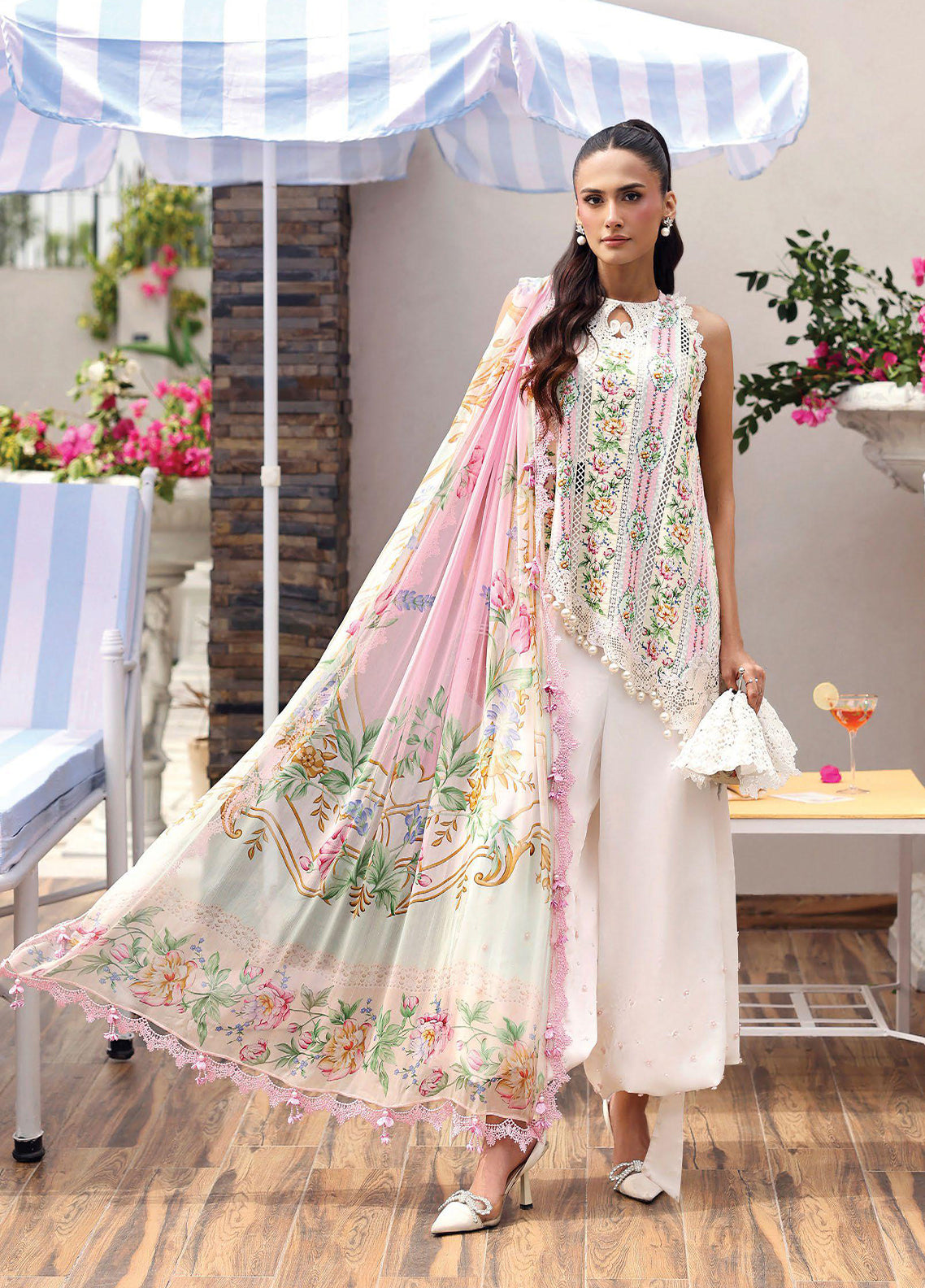M Prints By Maria B Embroidered Lawn 3 Piece Unstitched Suit MB26MPEEV2 D-MPT-10A
