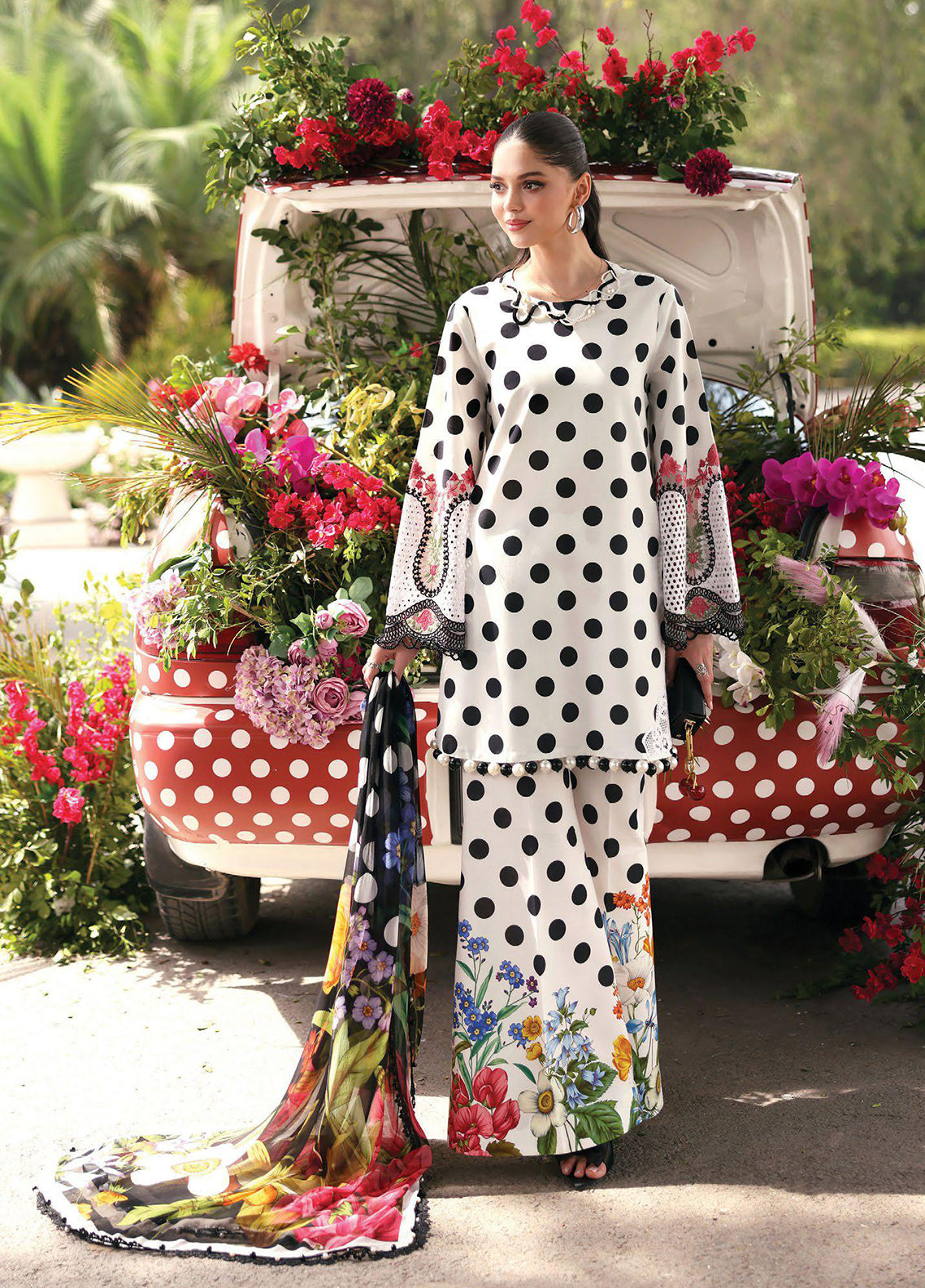 M Prints By Maria B Embroidered Lawn 3 Piece Unstitched Suit MB26MPEEV2 D-MPT-8A