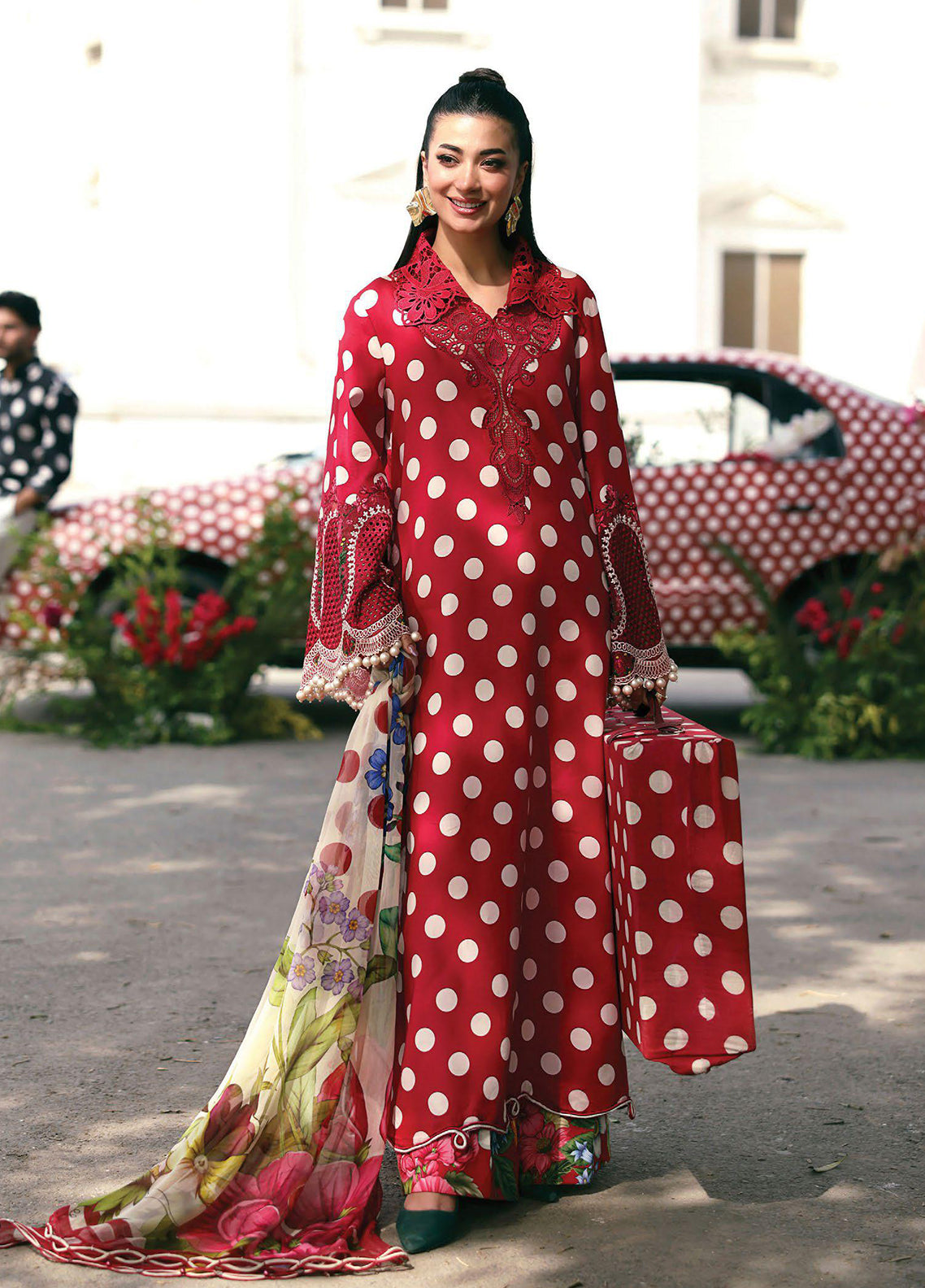 M Prints By Maria B Embroidered Lawn 3 Piece Unstitched Suit MB26MPEEV2 D-MPT-8B