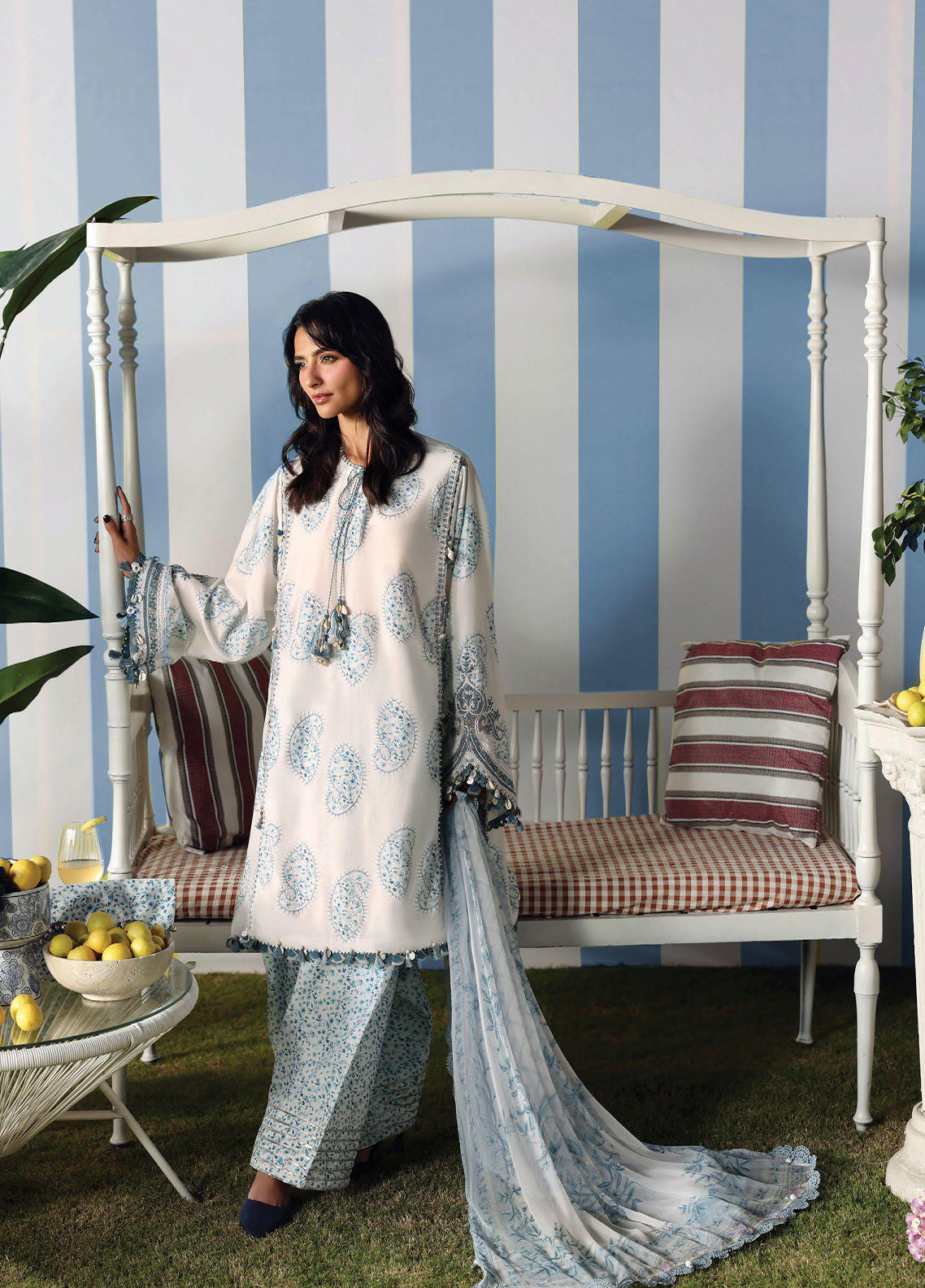 M Prints By Maria B Embroidered Lawn 3 Piece Unstitched Suit MB26MPEEV2 D-MPT-9A