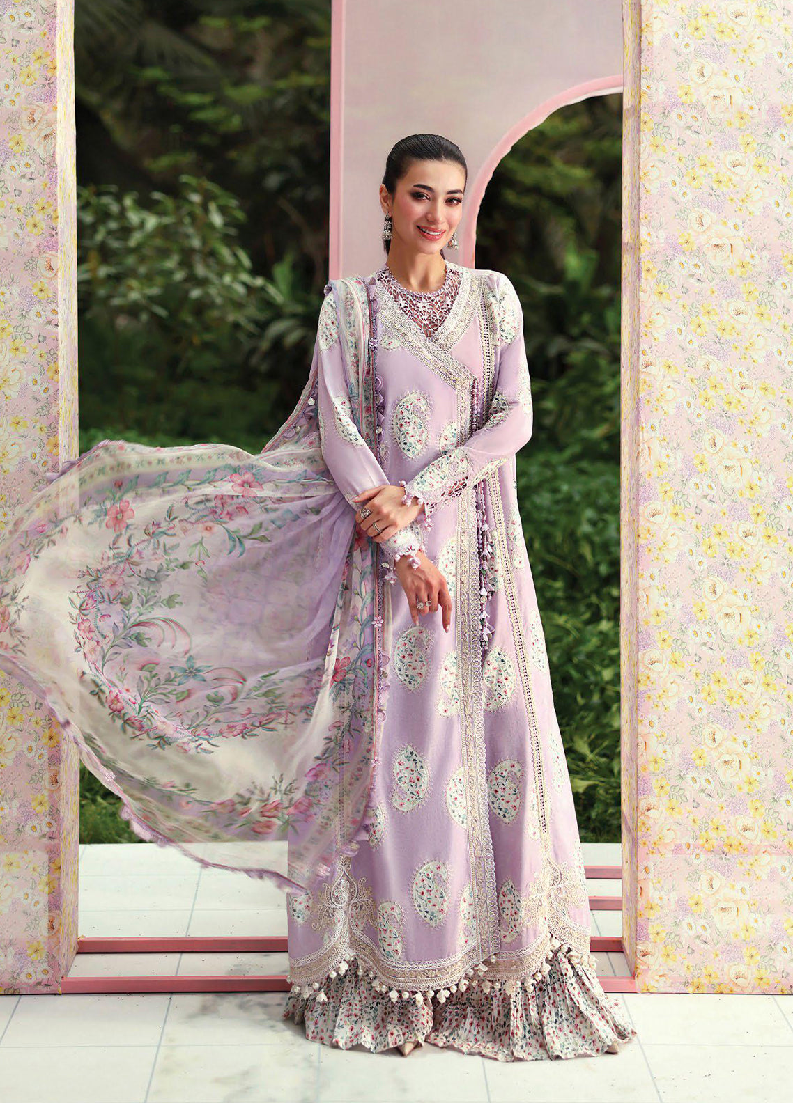 M Prints By Maria B Embroidered Lawn 3 Piece Unstitched Suit MB26MPEEV2 D-MPT-9B