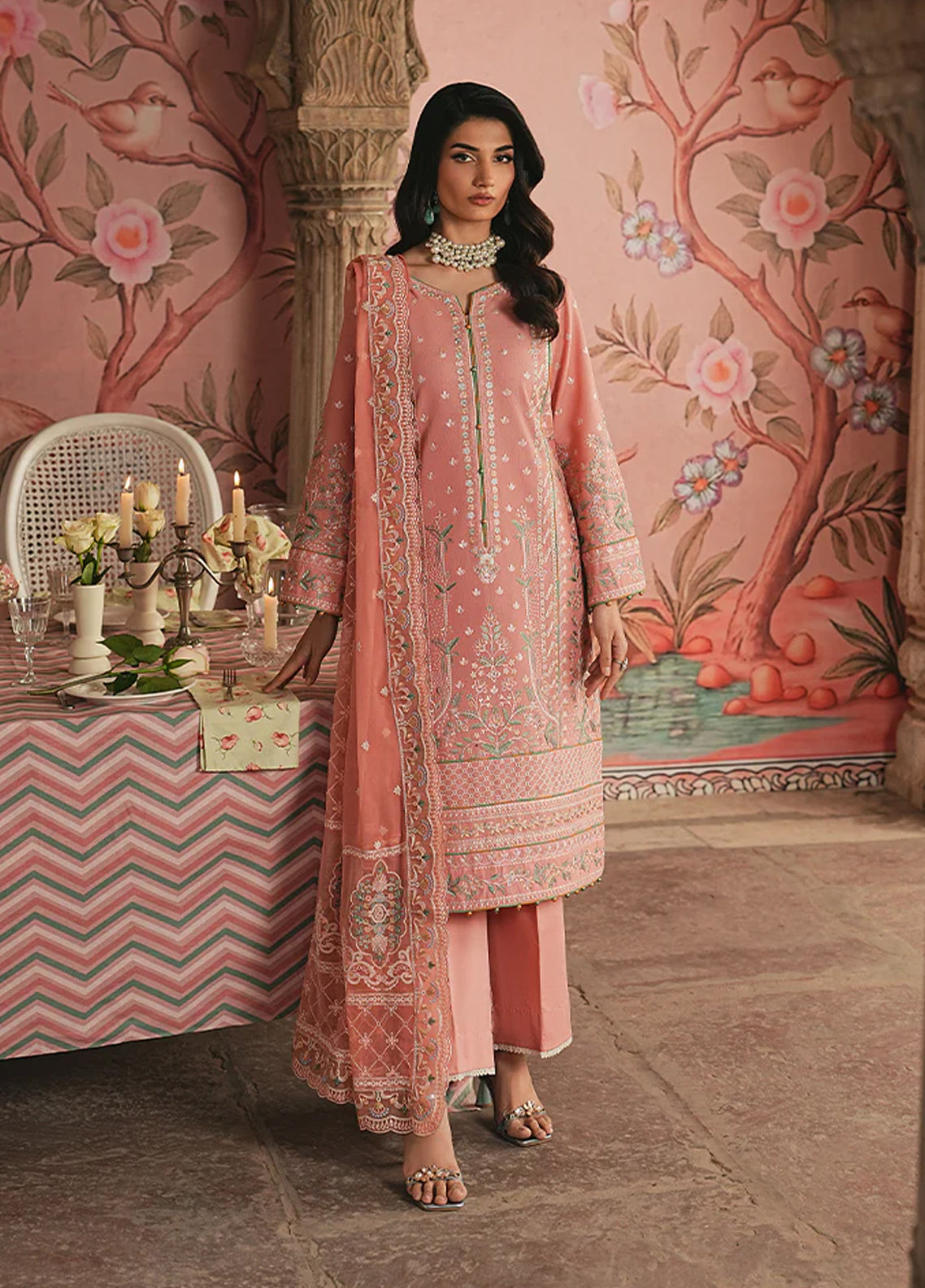 Maisone By Gulaal Luxury Embroidered Lawn 3 Piece Unstitched Suit GL26DLLV1 D-14 SELVARA