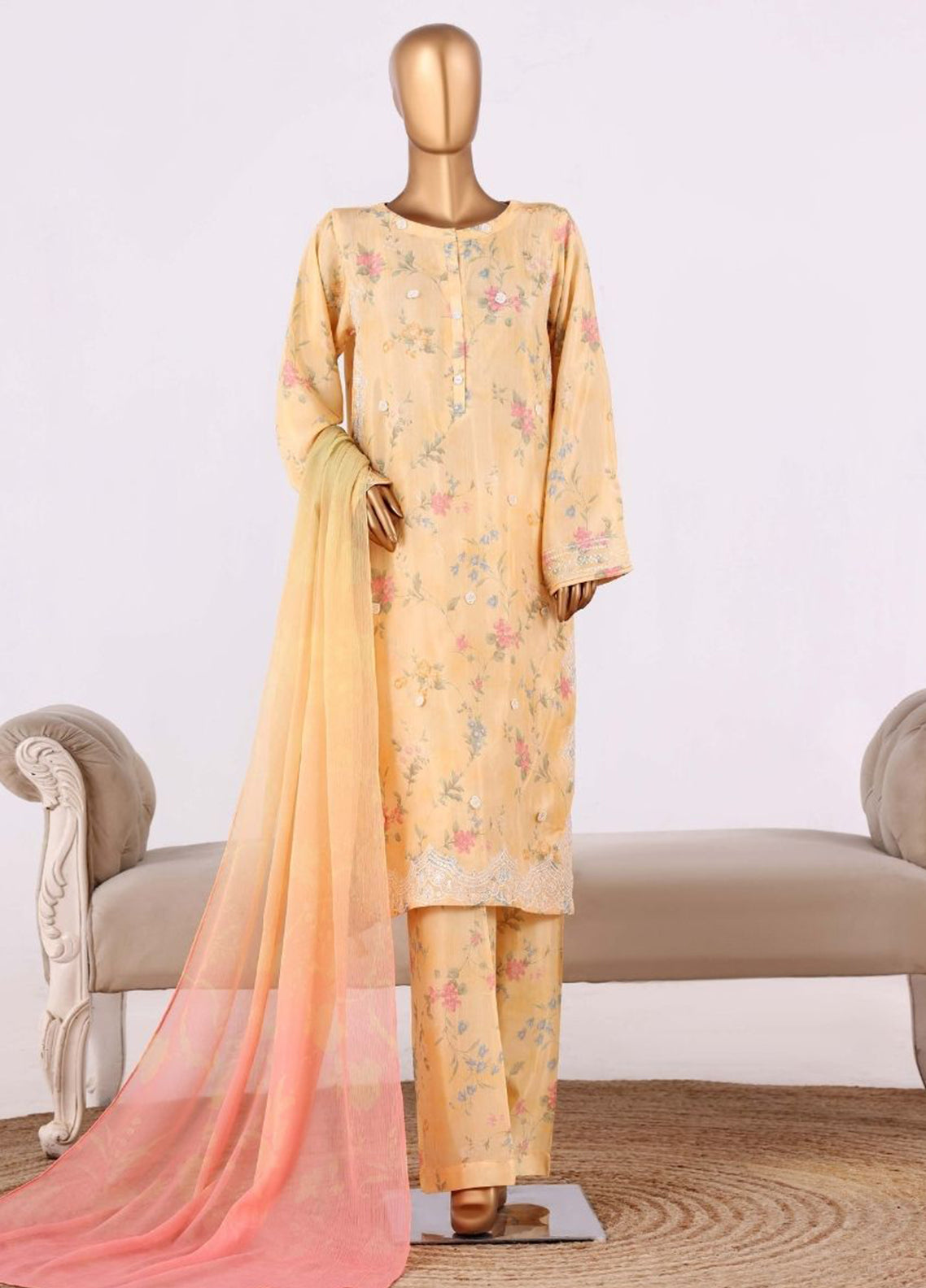 Majestic By HZ Textiles Embroidered Silk 3 Piece Stitched Suit HZ26MESSP D-RPE-2612