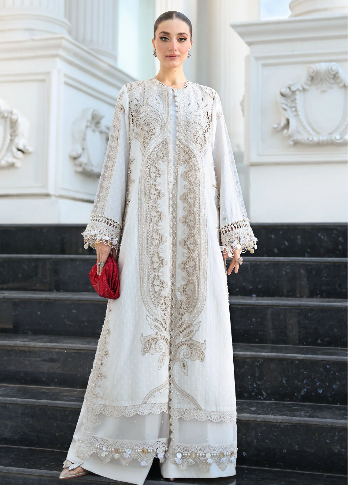 Maria B Luxury Embroidered Lawn 3 Piece Unstitched Suit MB26LLEV2 D-01