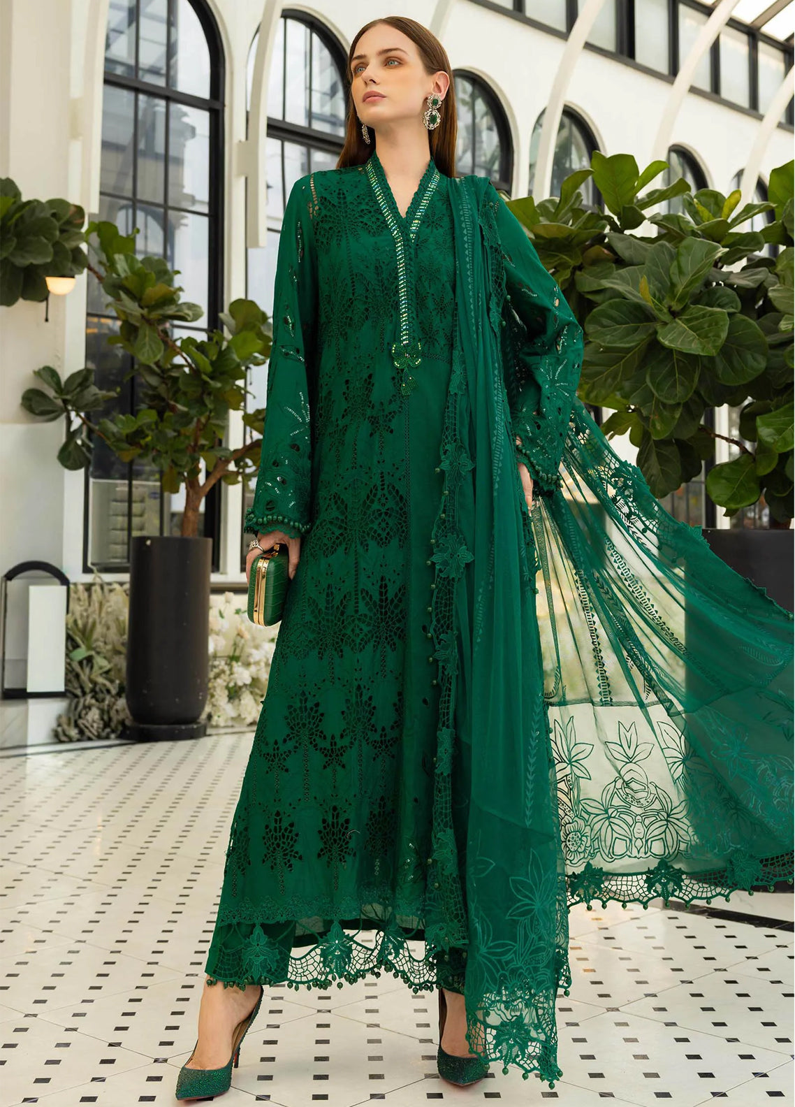 Maria B Luxury Embroidered Lawn 3 Piece Unstitched Suit MB26LLEV2 D-04