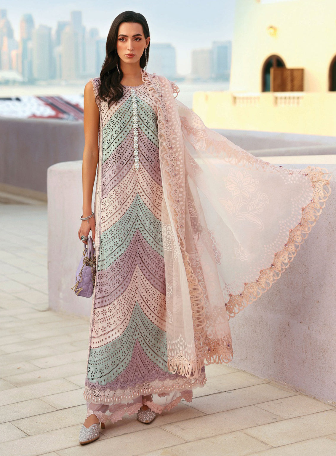 Maria B Luxury Embroidered Lawn 3 Piece Unstitched Suit MB26LLE D-12B