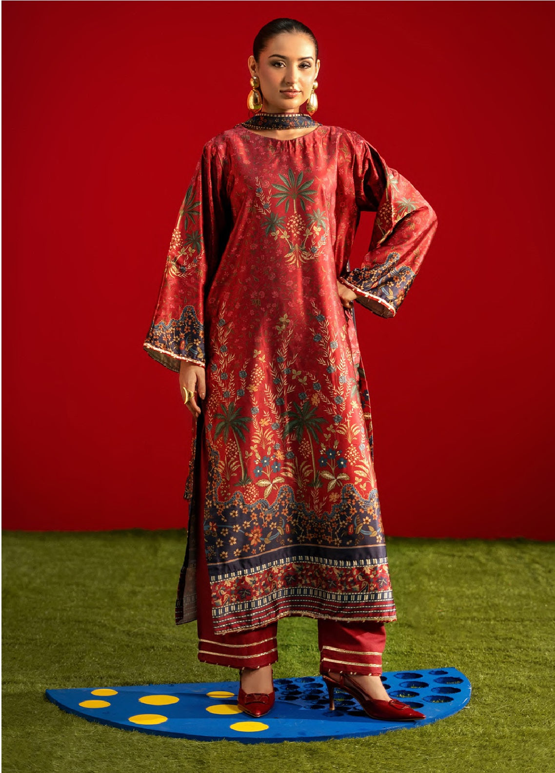 Marine By Rashid Textile Digitaly Printed Luxury Silk 3 Piece Unstitched Suit RT26MLS D-3901