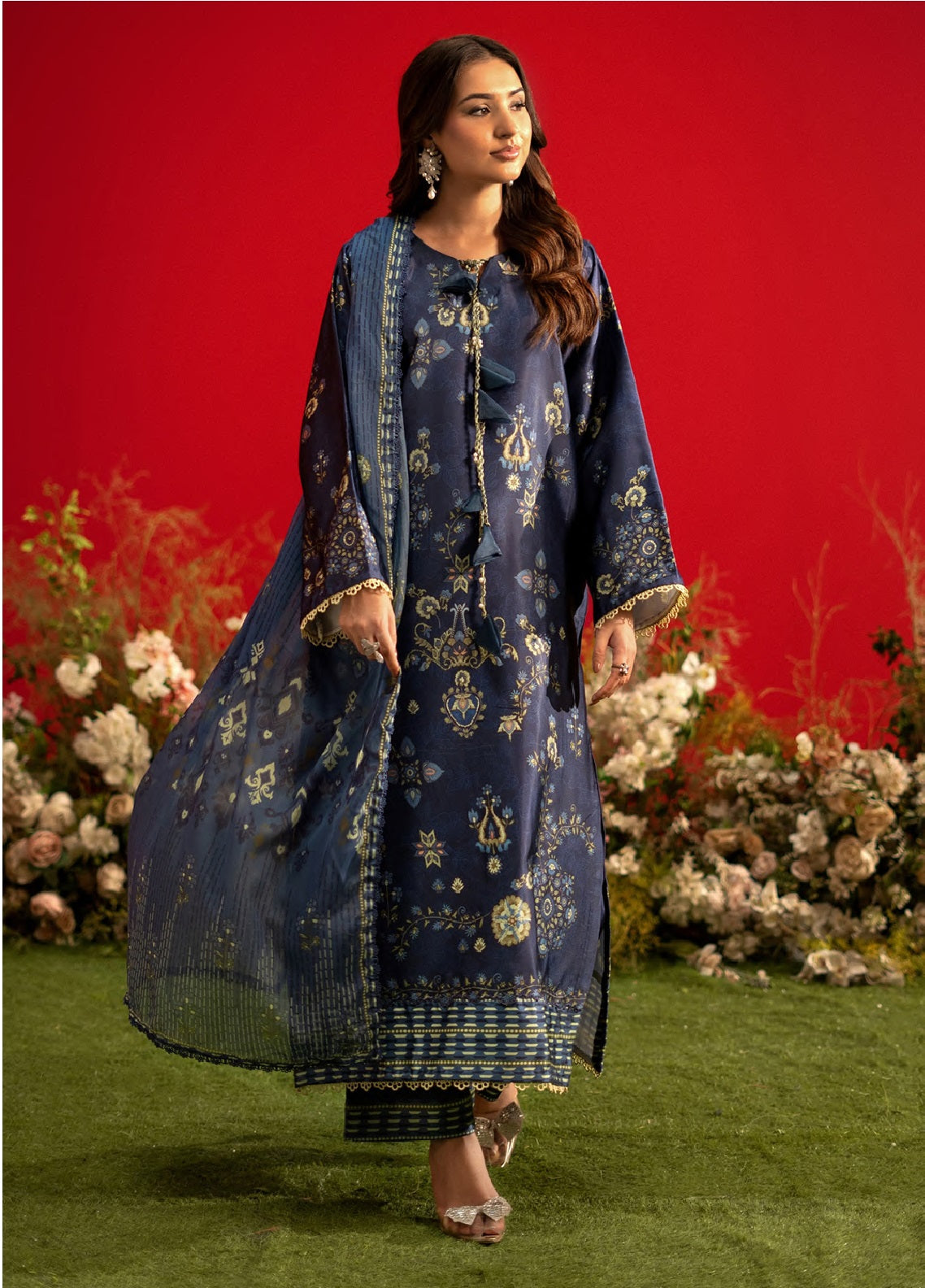 Marine By Rashid Textile Digitaly Printed Luxury Silk 3 Piece Unstitched Suit RT26MLS D-3903