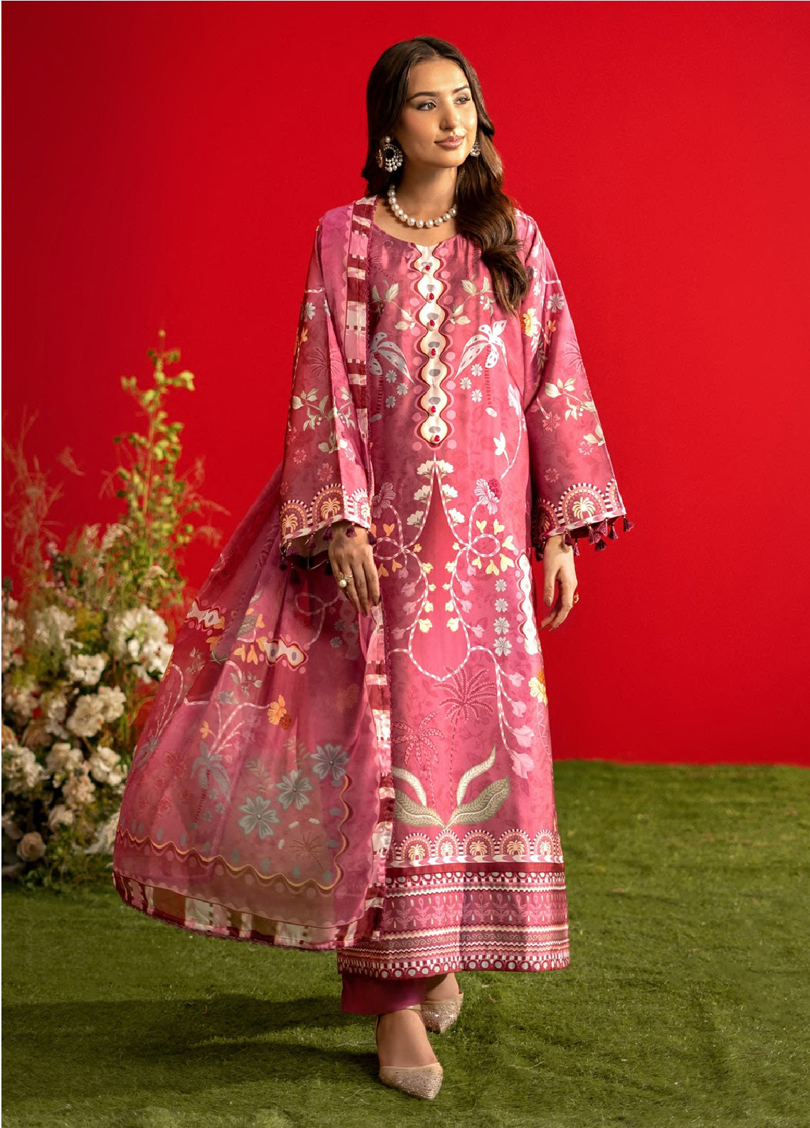 Marine By Rashid Textile Digitaly Printed Luxury Silk 3 Piece Unstitched Suit RT26MLS D-3906