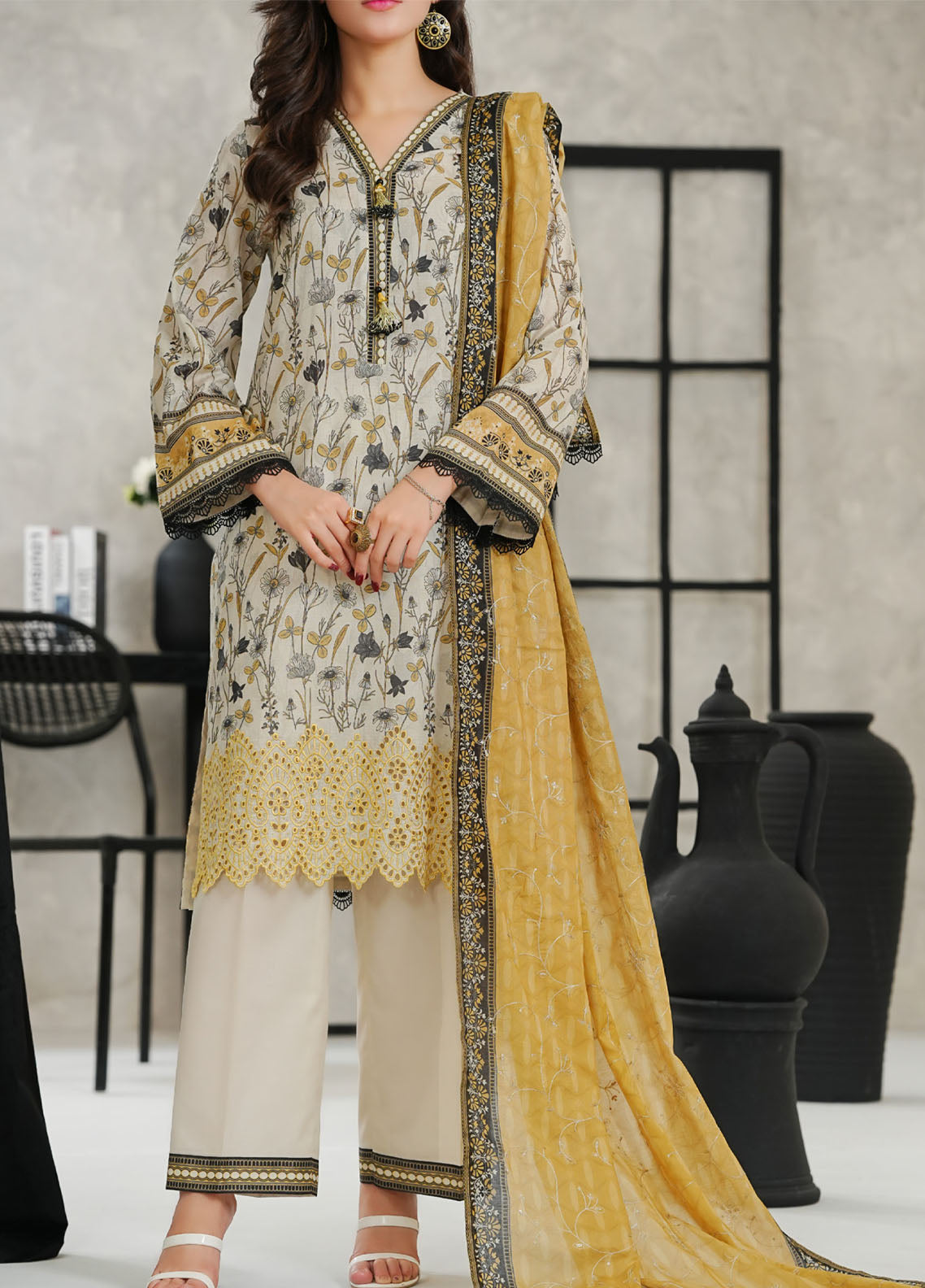 Mariyah By VS Textile Chikankari Lawn 3 Piece Unstitched Suit VS26MECV2 D-47