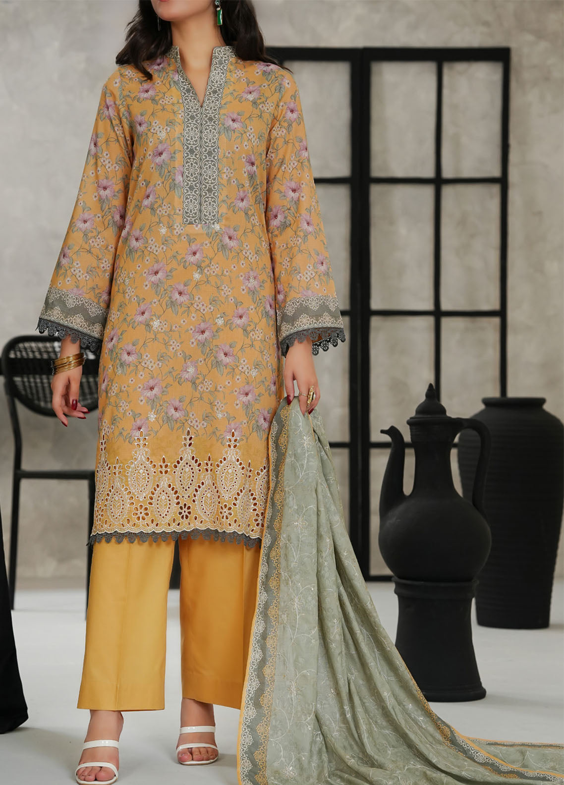 Mariyah By VS Textile Chikankari Lawn 3 Piece Unstitched Suit VS26MECV2 D-52