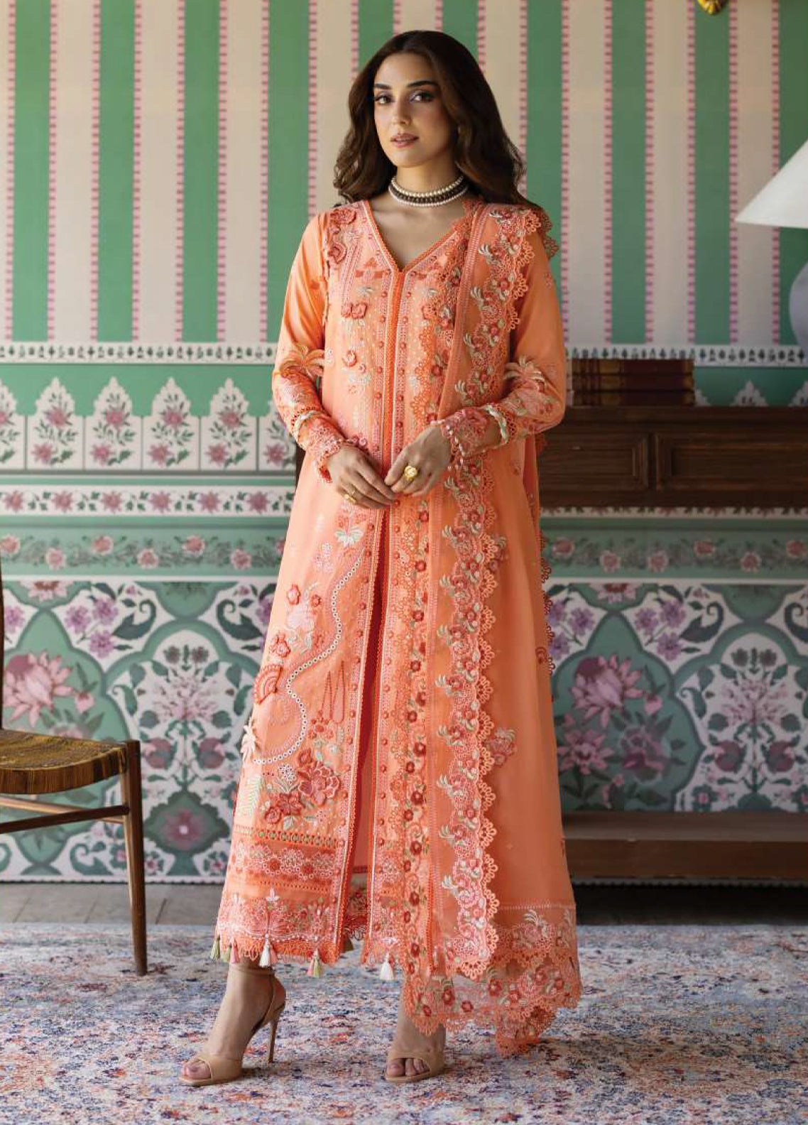 Maya By Imrozia Premium Luxury Embroidered Lawn 3 Piece Unstitched Suit IM26MLL D-148 VANYA