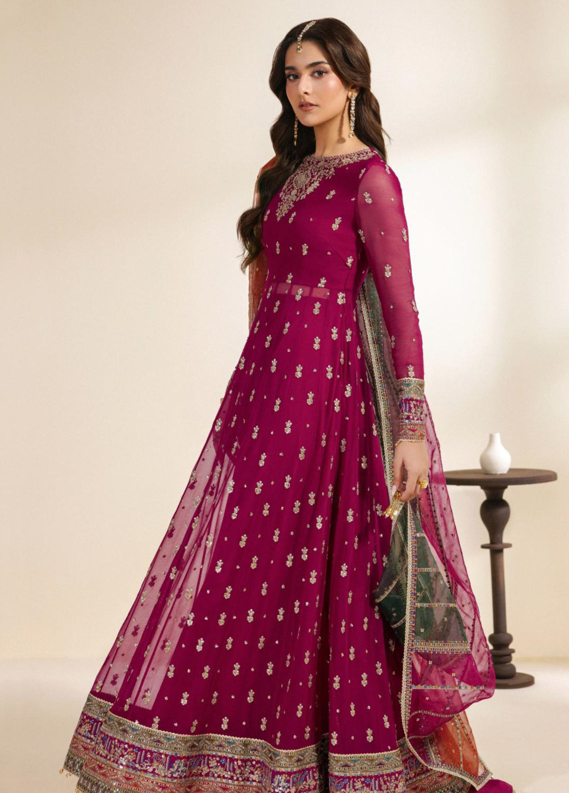Meraki By Zarif Festive Embroidered Chiffon 3 Piece Unstitched Suit ZF26MCE D-01 SARSAR
