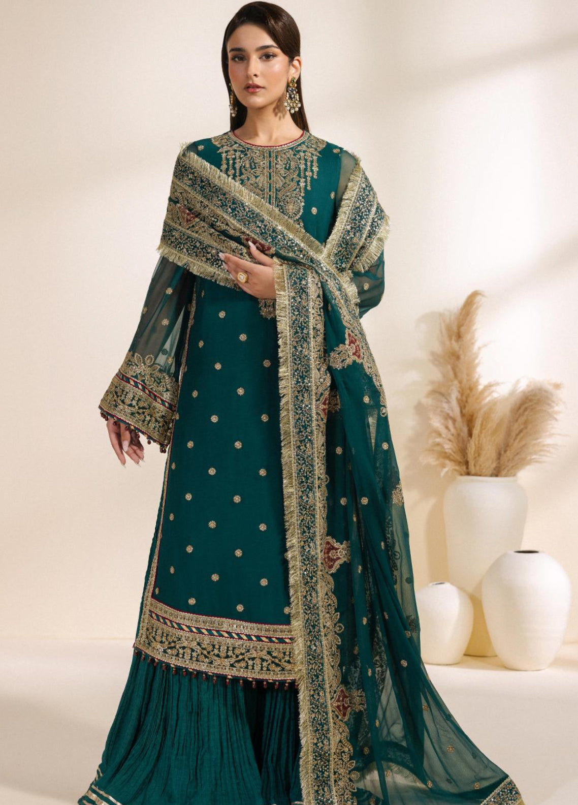 Meraki By Zarif Festive Embroidered Chiffon 3 Piece Unstitched Suit ZF26MCE D-05 SARAI