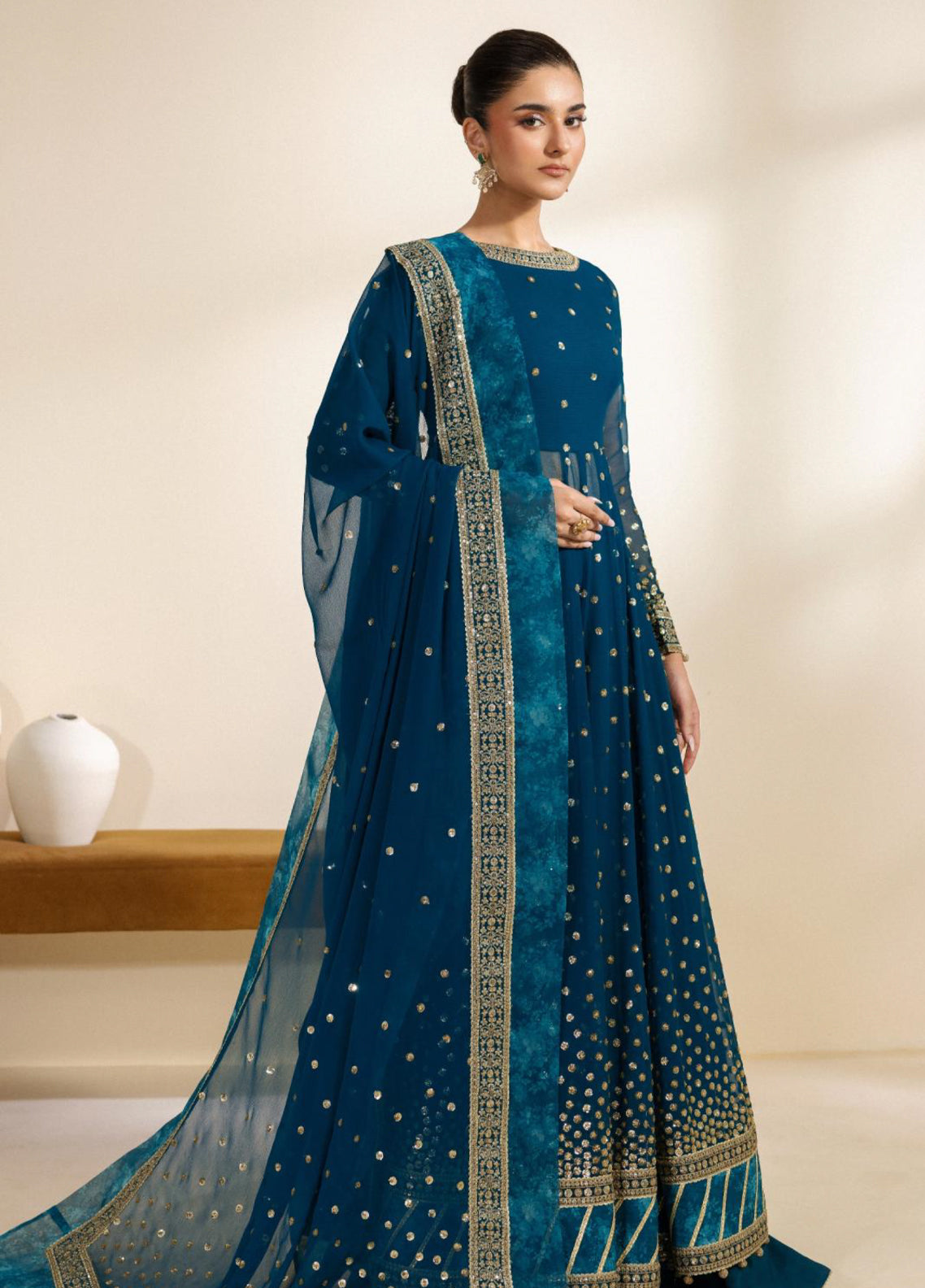 Meraki By Zarif Festive Embroidered Chiffon 3 Piece Unstitched Suit ZF26MCE D-08 ZENIA