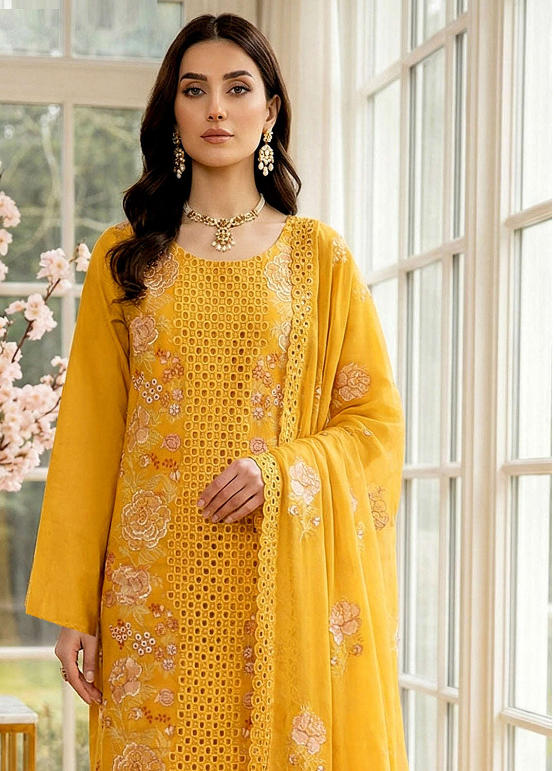 Mirab By Noorjahan Embroidered Lawn 3 Piece Unstitched Suit NJ26ME D-01