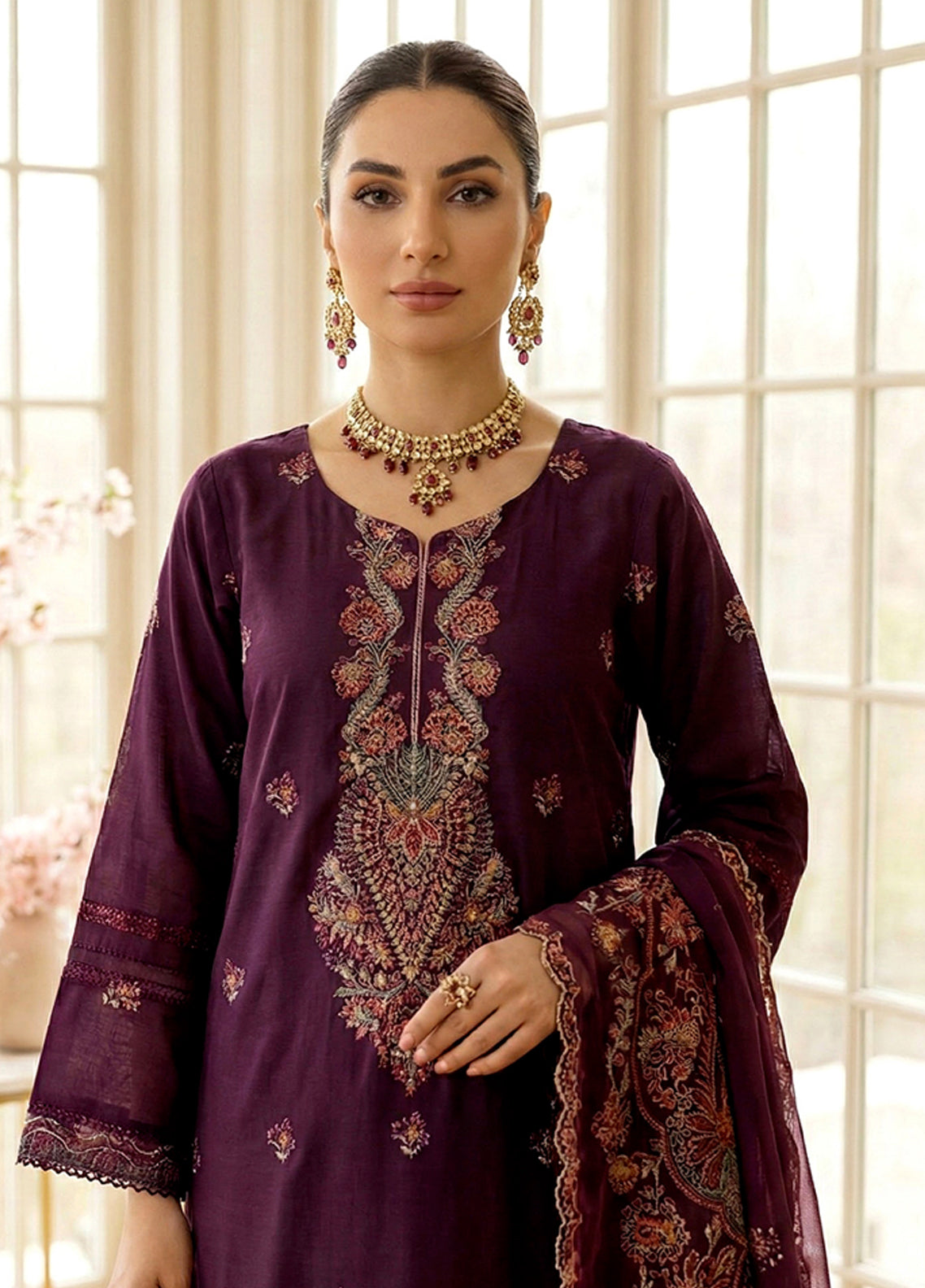 Mirab By Noorjahan Embroidered Lawn 3 Piece Unstitched Suit NJ26ME D-06