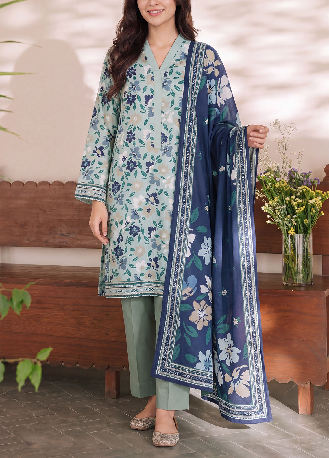 Misri By VS Textile Printed Lawn 3 Piece Unstitched Suit VS26MPLV3 D-950