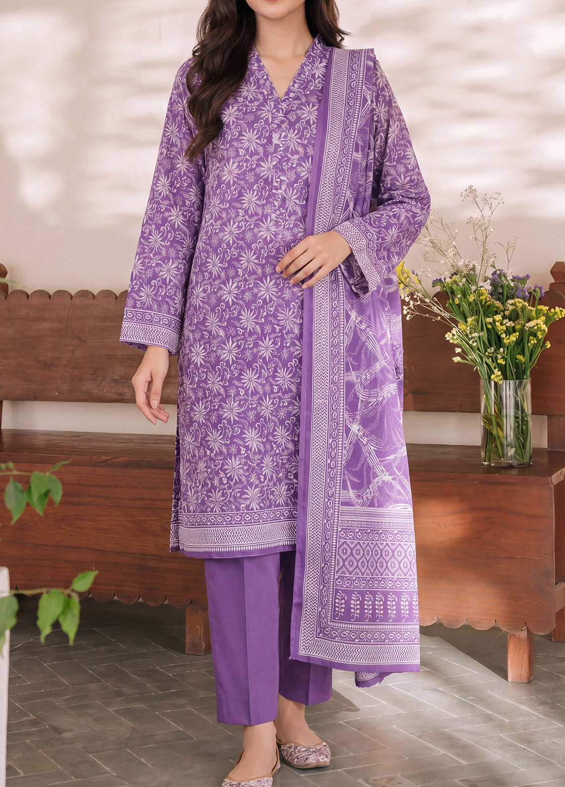 Misri By VS Textile Printed Lawn 3 Piece Unstitched Suit VS26MPLV3 D-956