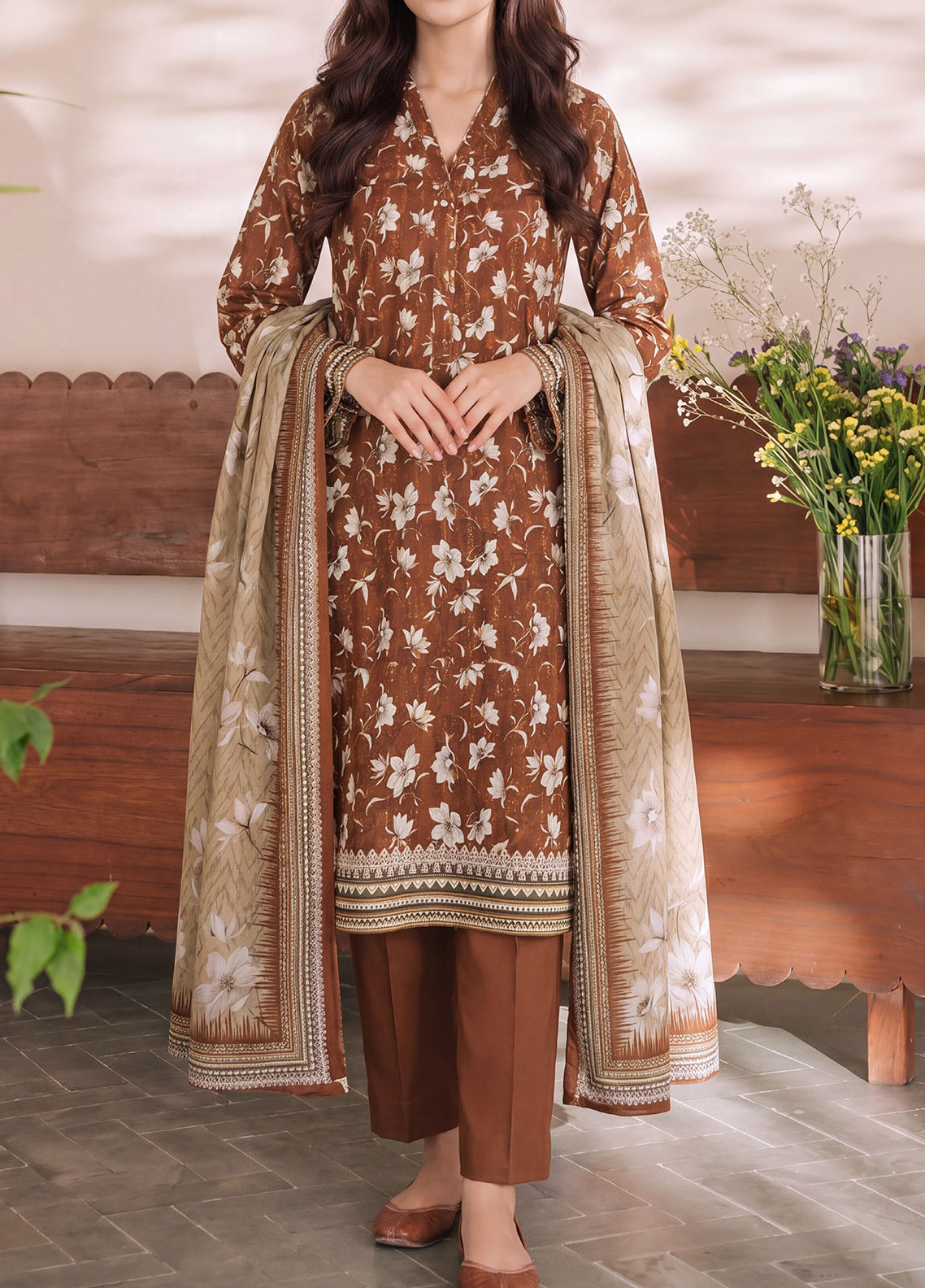 Misri By VS Textile Printed Lawn 3 Piece Unstitched Suit VS26MPLV3 D-958