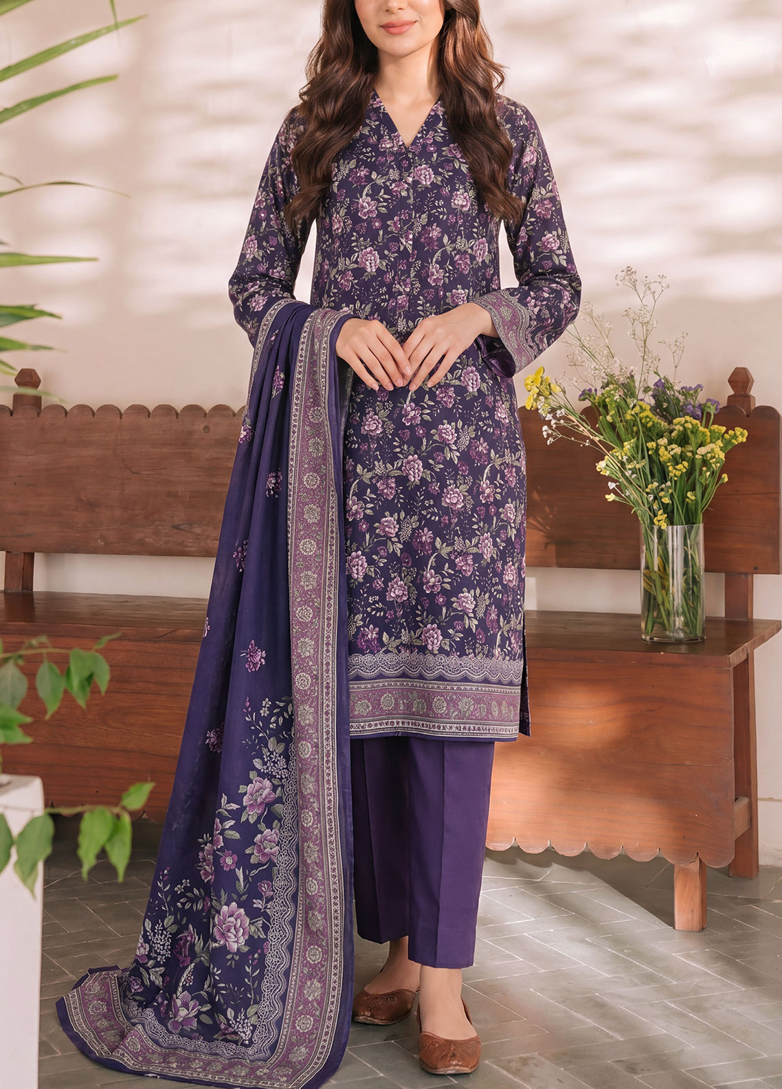 Misri By VS Textile Printed Lawn 3 Piece Unstitched Suit VS26MPLV3 D-966