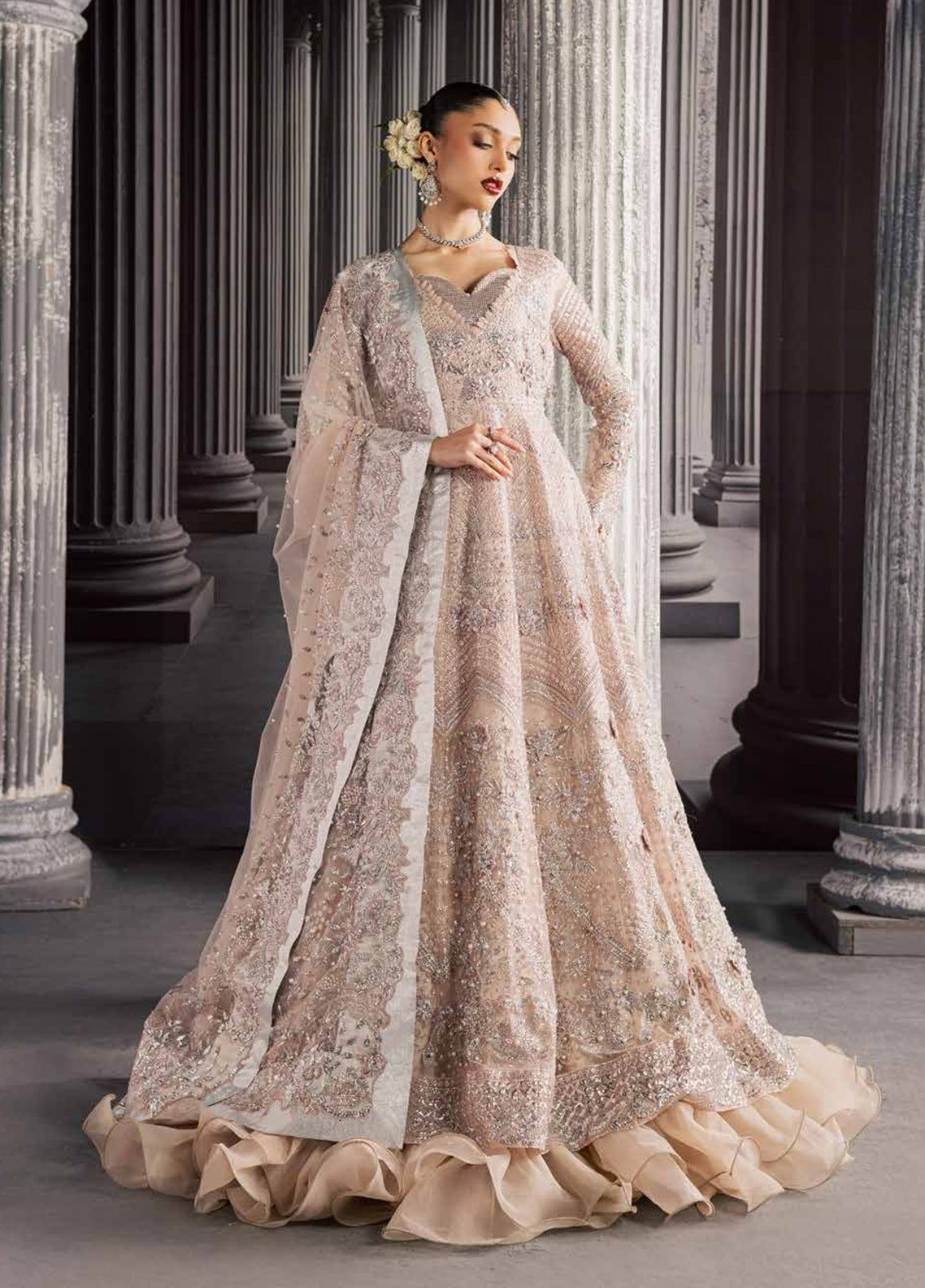 Muse By Nureh Formal Embroidered Net 3 Piece Unstitched Suit NU26MF D-NFM-04