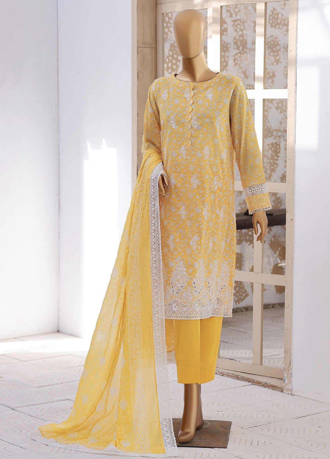Nakshkari By HZ Textile Embroidered Lawn 3 Piece Unstitched Suit HZ26NEV3 D-NEC-1222