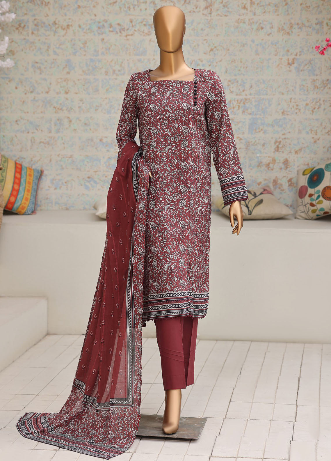 Nayab By HZ Textile Printed Lawn 3 Piece Unstitched Suit HZ26NP D-NPC-07