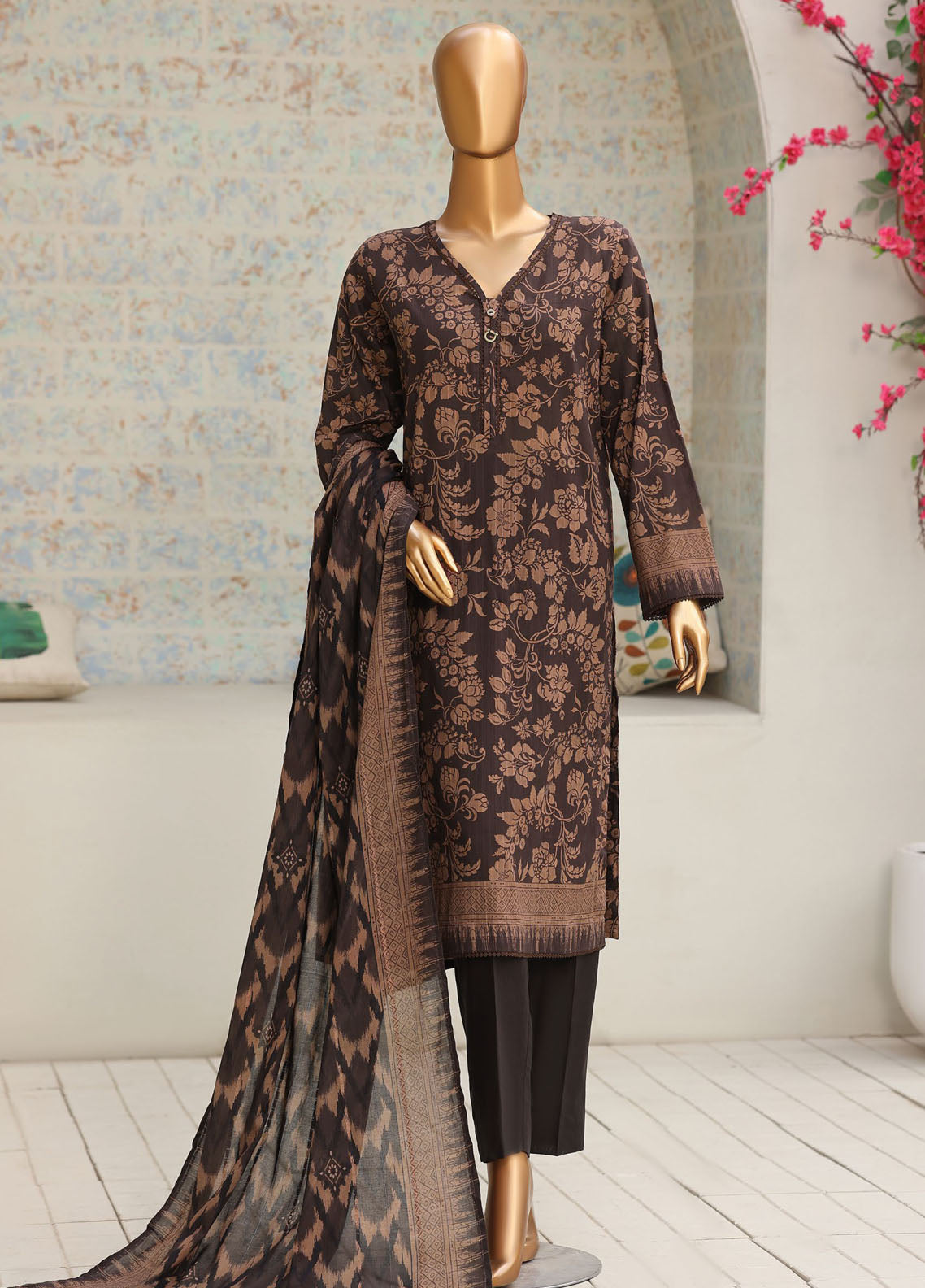 Nayab By HZ Textile Printed Lawn 3 Piece Unstitched Suit HZ26NP D-NPC-10