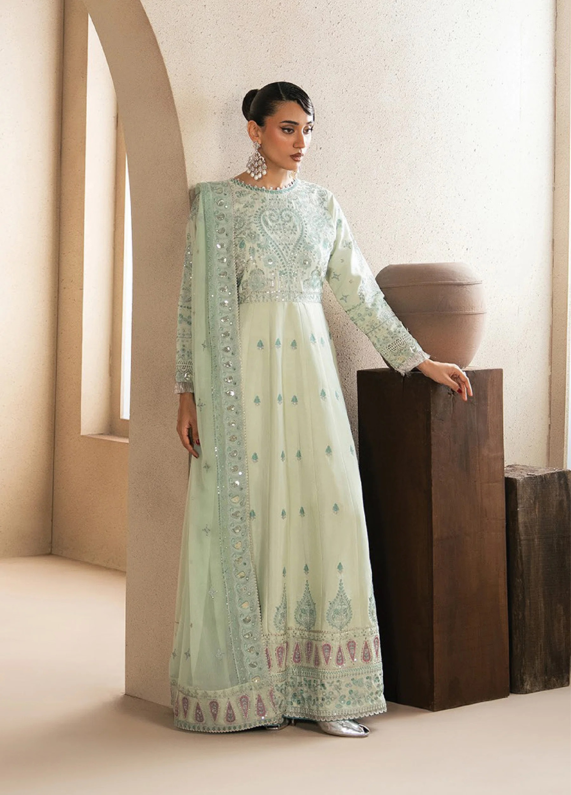 Neoma By Xenia Formals Embroidered Raw Silk 3 Piece Unstitched Suit XE26NUF D-03 SELA