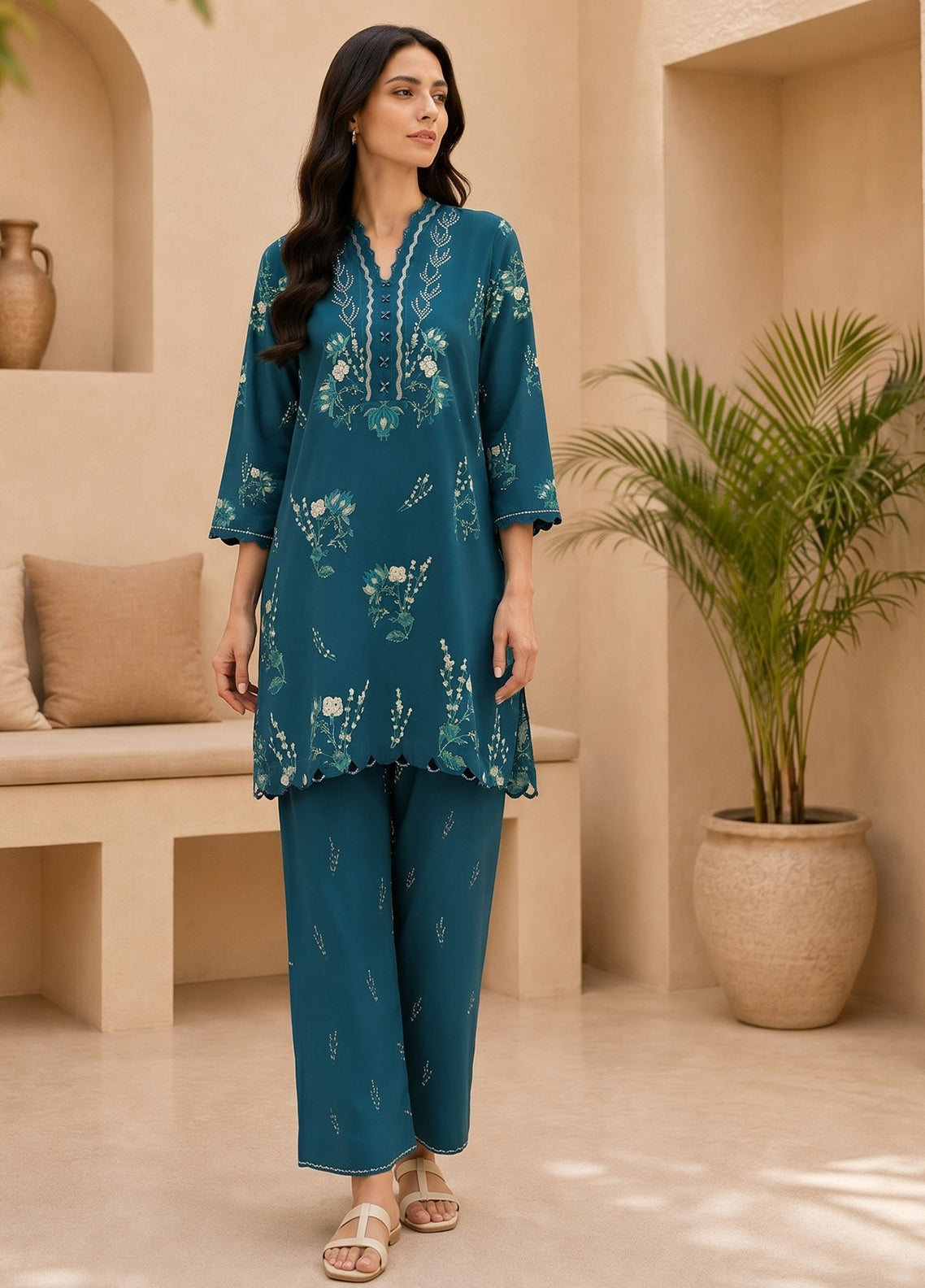 Neutral By Sahar Printed Lawn 2 Piece Unstitched Suit S26NEPV2 D-14 EMERALD SONATA