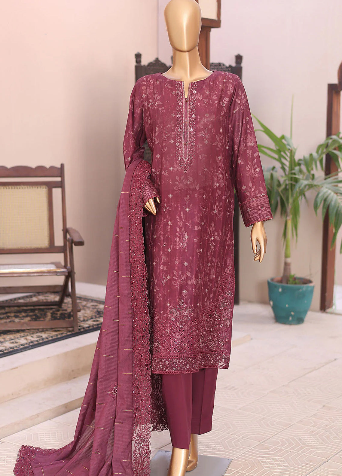Ninokara By HZ Textile Embroidered Jacquard 3 Piece Unstitched Suit HZ26N NJE-7016