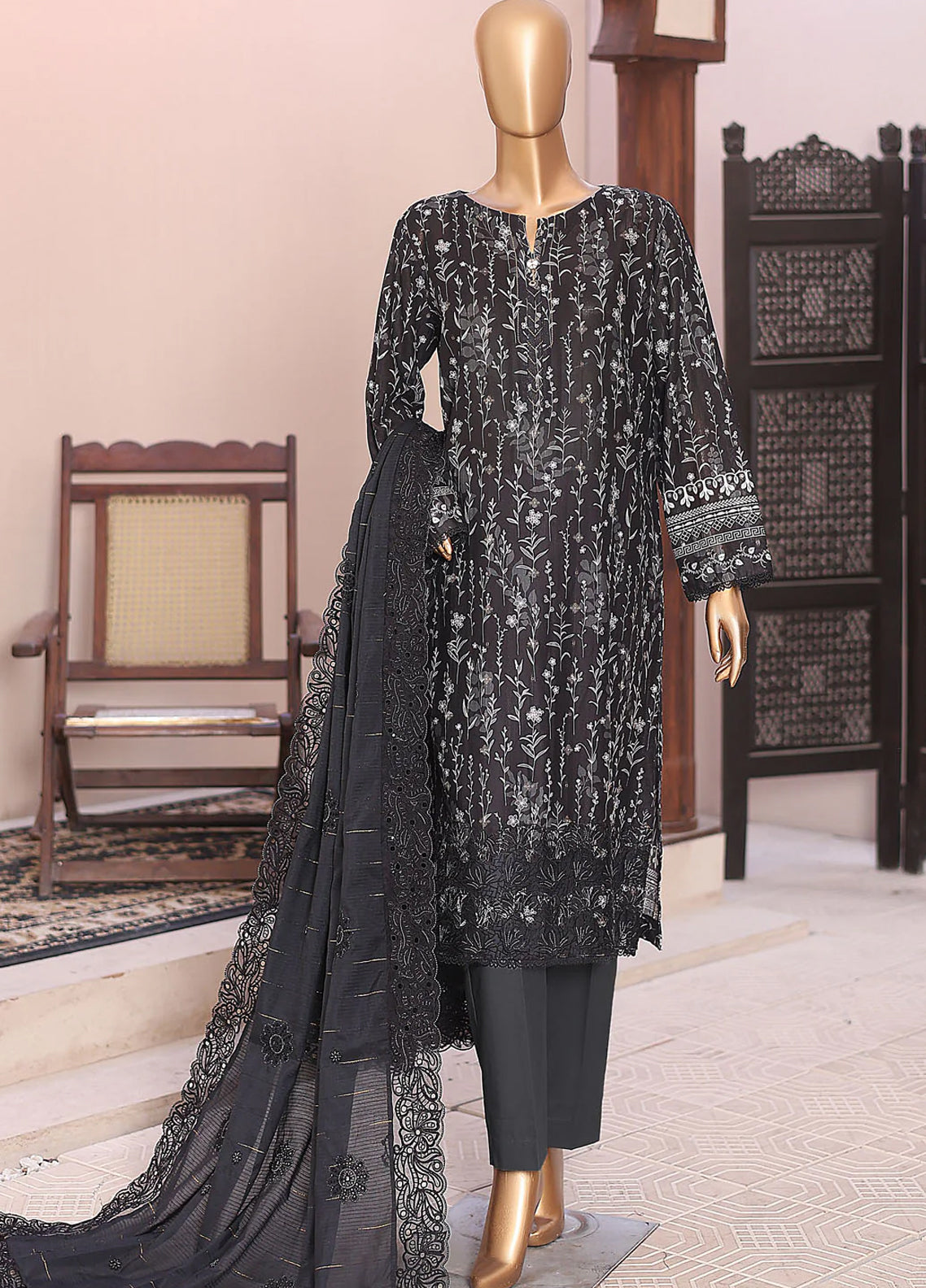Ninokara By HZ Textile Embroidered Jacquard 3 Piece Unstitched Suit HZ26N NJE-7020