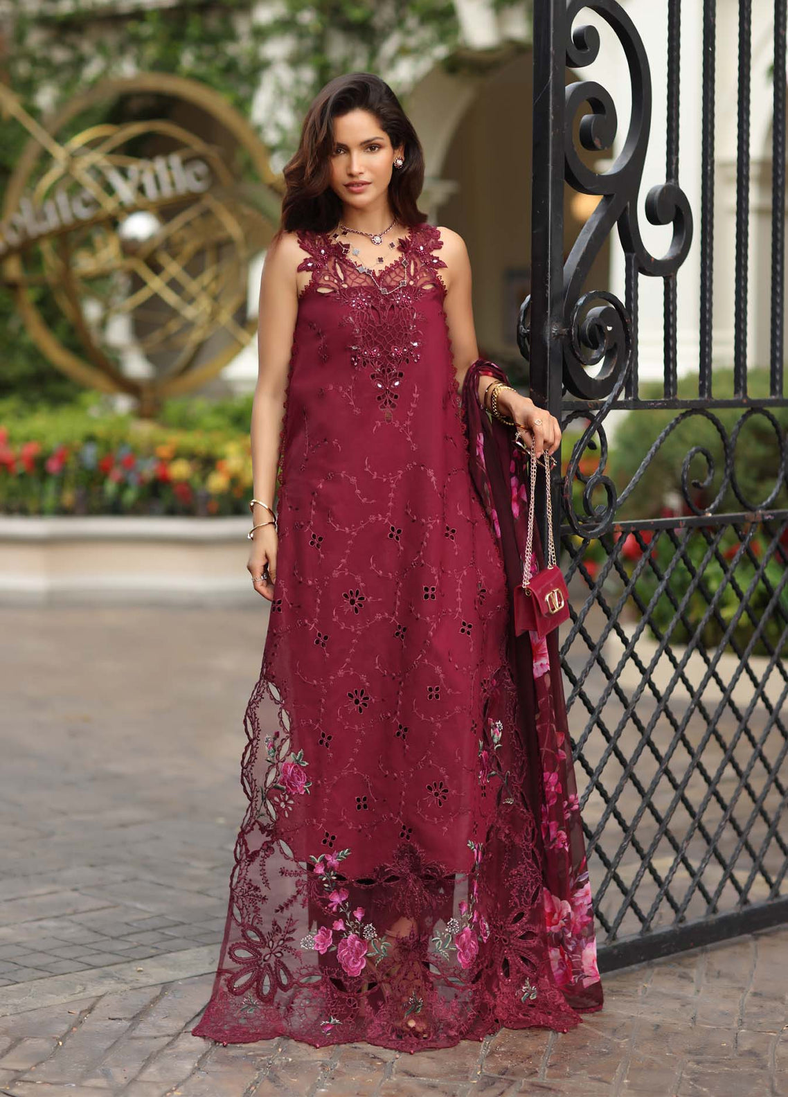 Noor By Saadia Asad Luxury Chikankari Lawn 3 Piece Unstitched Suit NSA26LC D-3