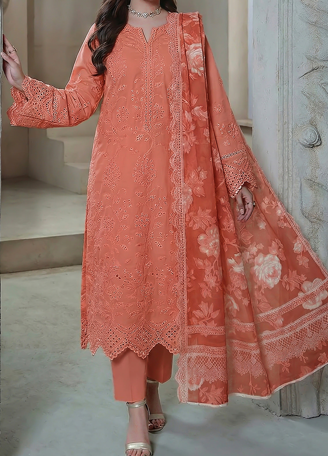 Noor Jahan By VS Textile Meenakari Embroidered Lawn 3 Piece Unstitched Suit VS26NJME D-527
