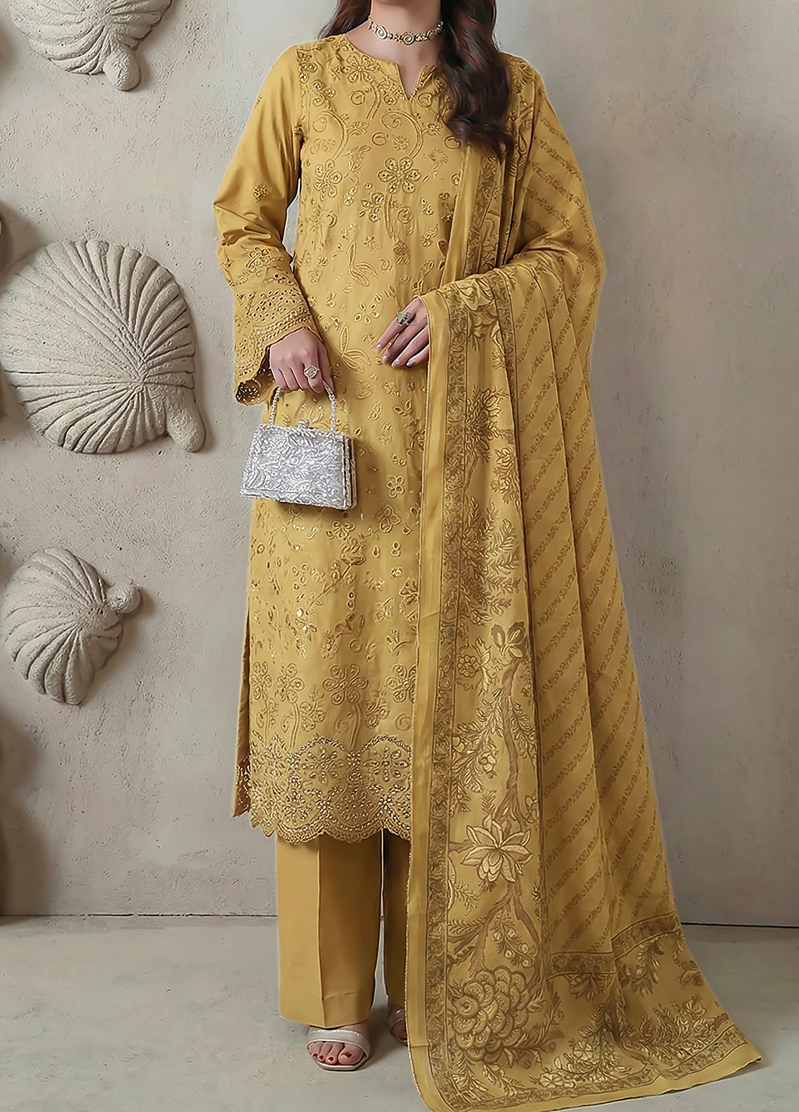 Noor Jahan By VS Textile Meenakari Embroidered Lawn 3 Piece Unstitched Suit VS26NJME D-533